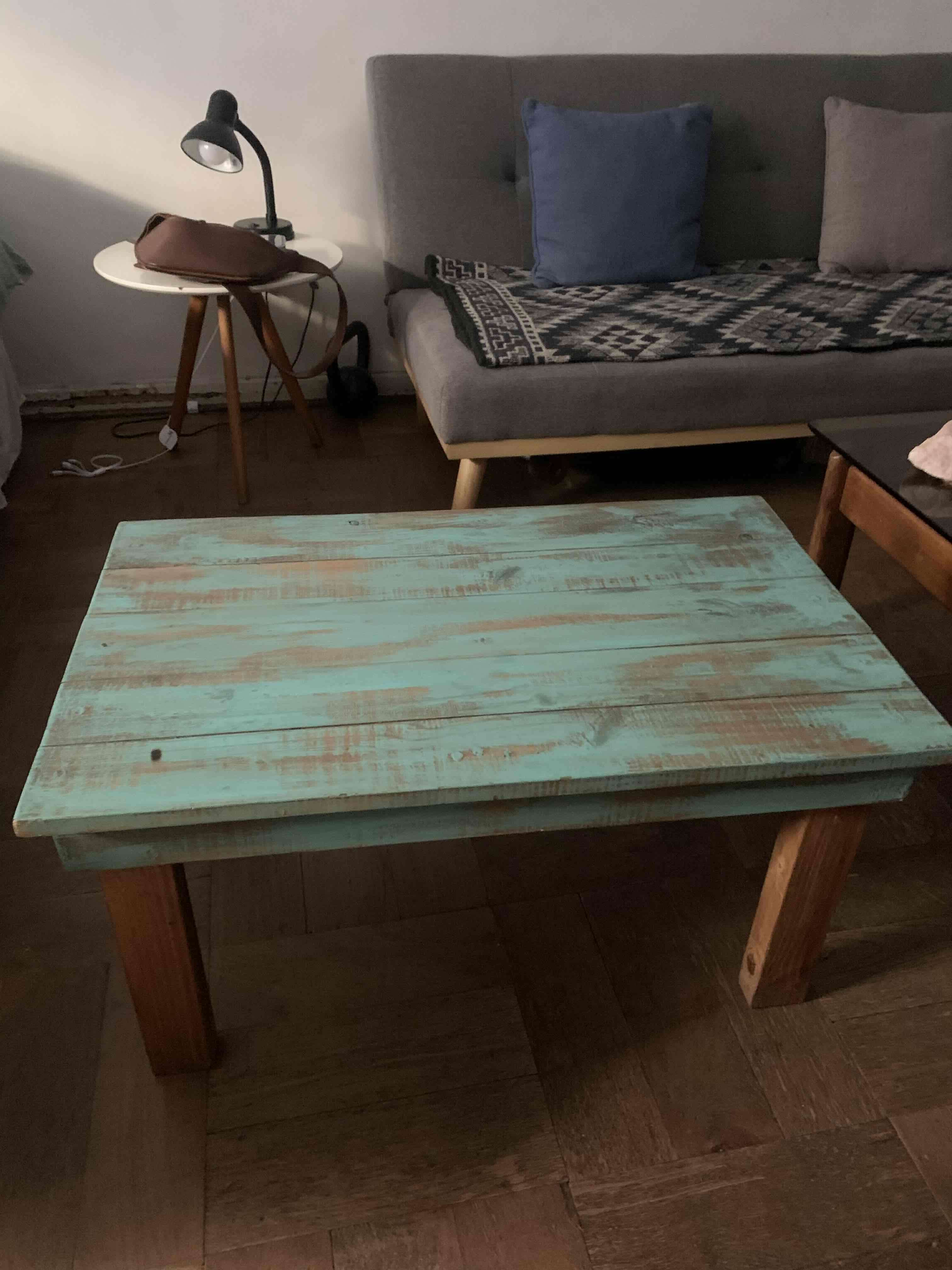 Mesa de madera rústica vintage - miniatura 3