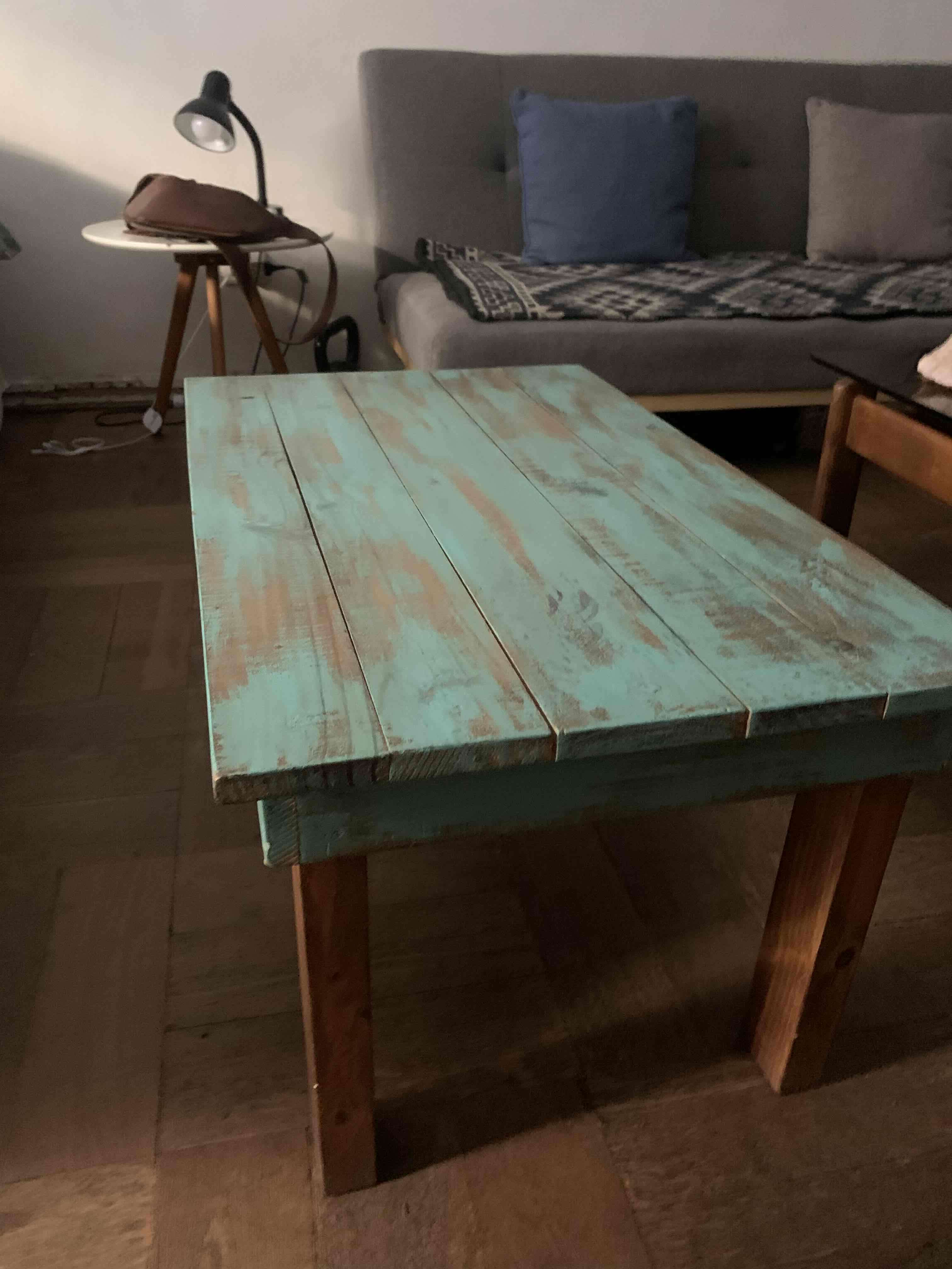 Mesa de madera rústica vintage - miniatura 4