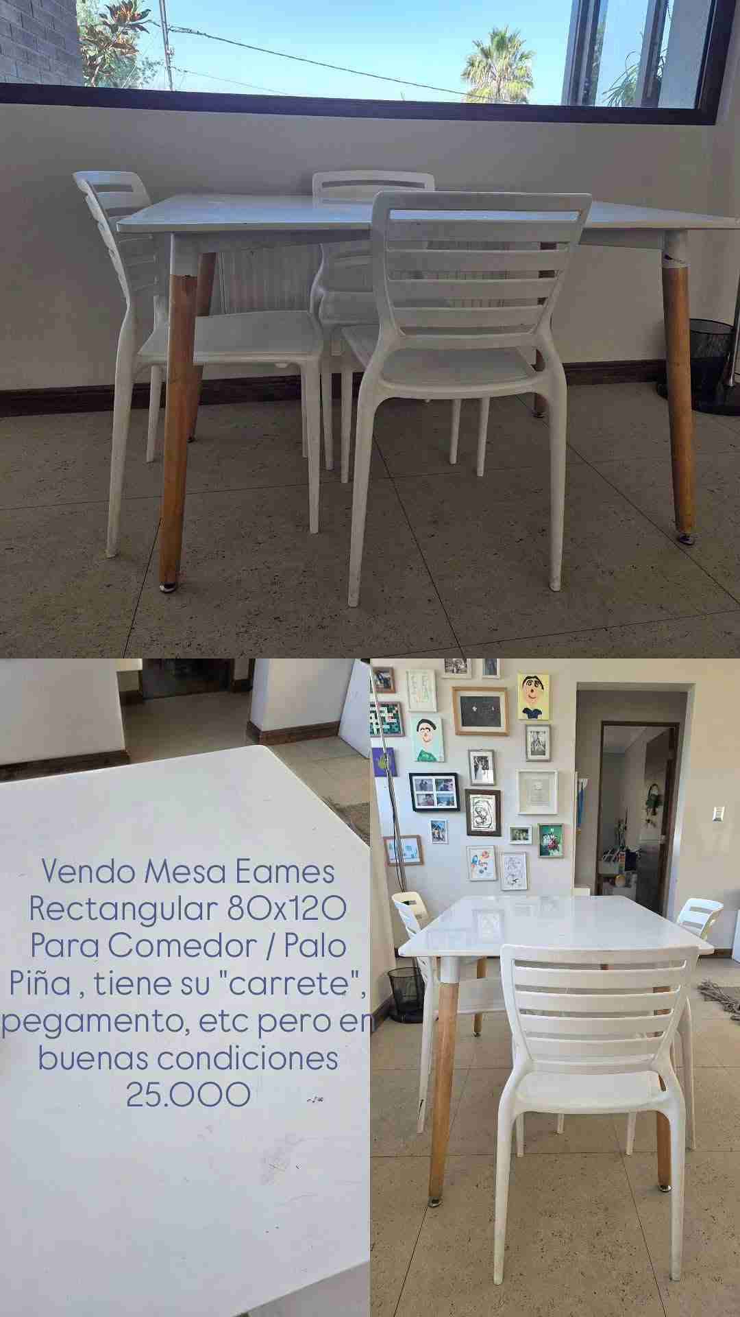 Mesa Eames rectangular blanca