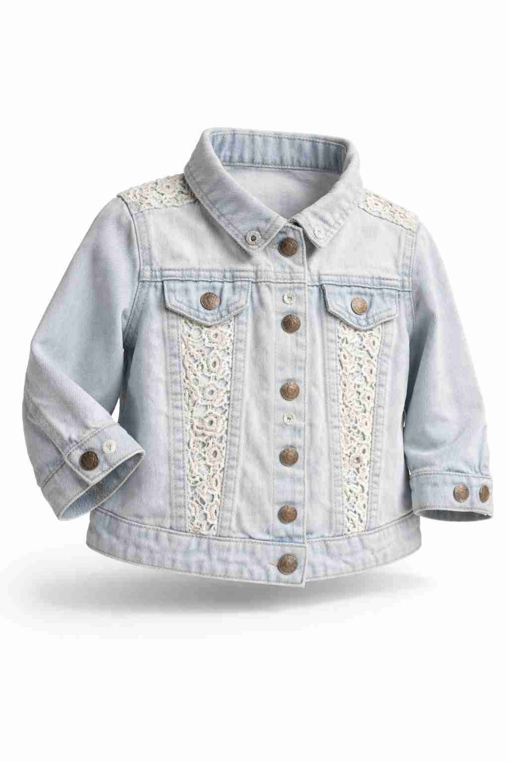 Chaqueta de mezclilla para niñas intervenida