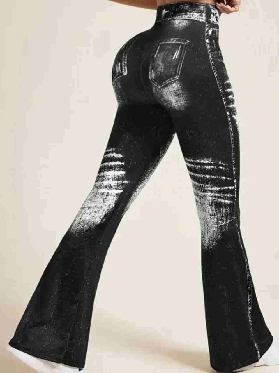 Calzas acampanadas negros y blancos - miniatura 2