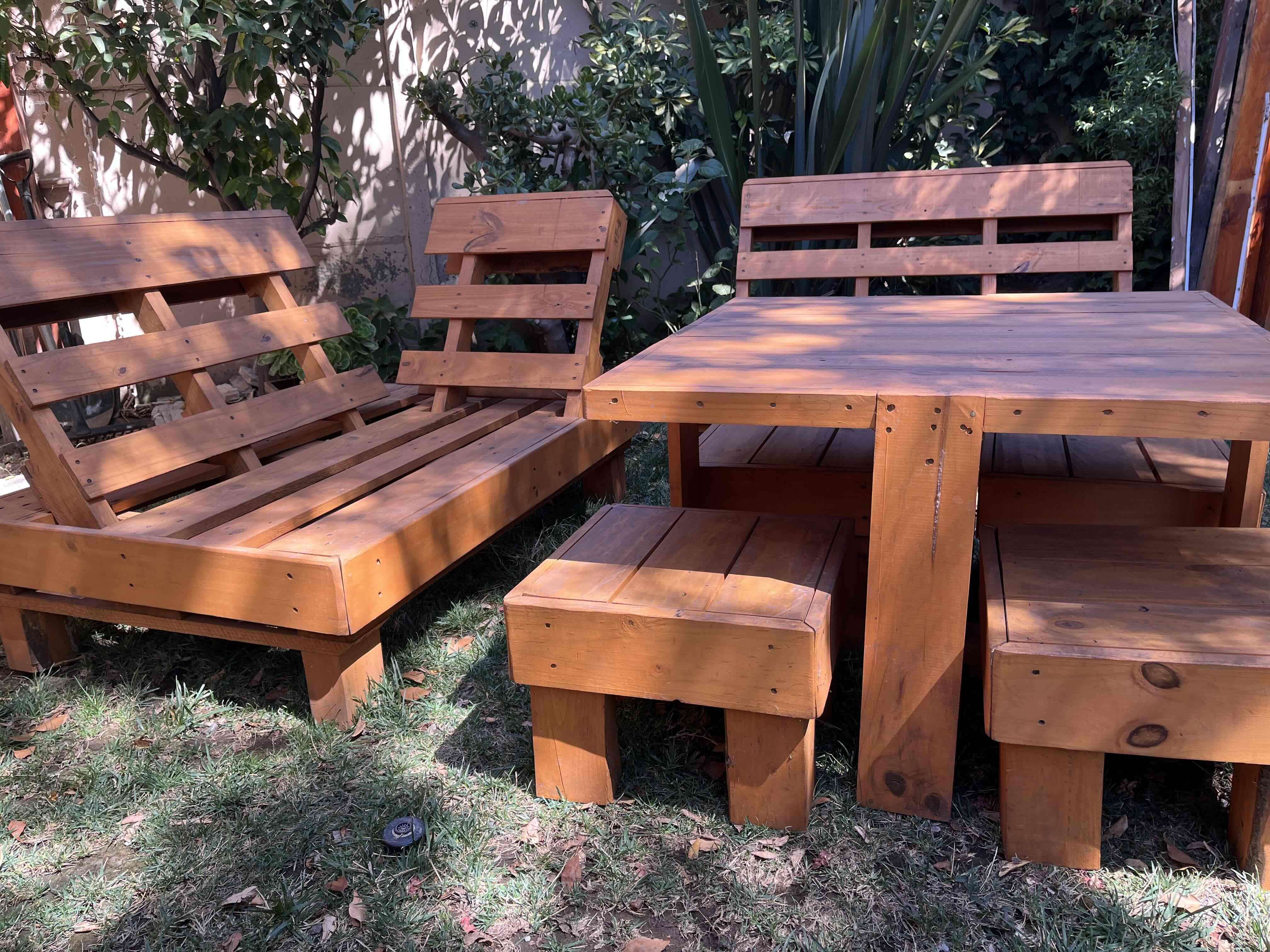 Juego de muebles de terraza en madera - miniatura 3