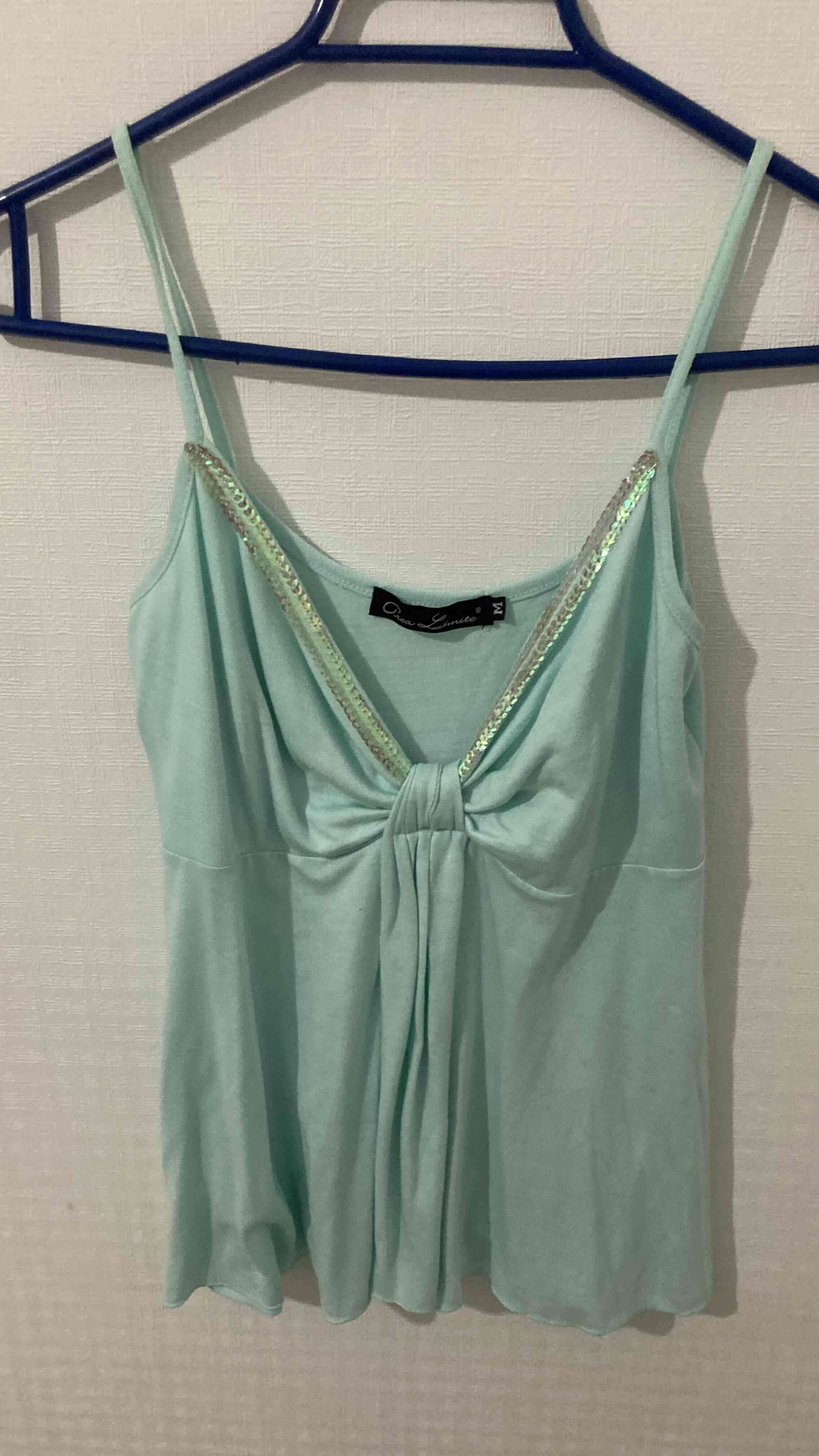 Polera verde menta con lentejuelas - miniatura 2