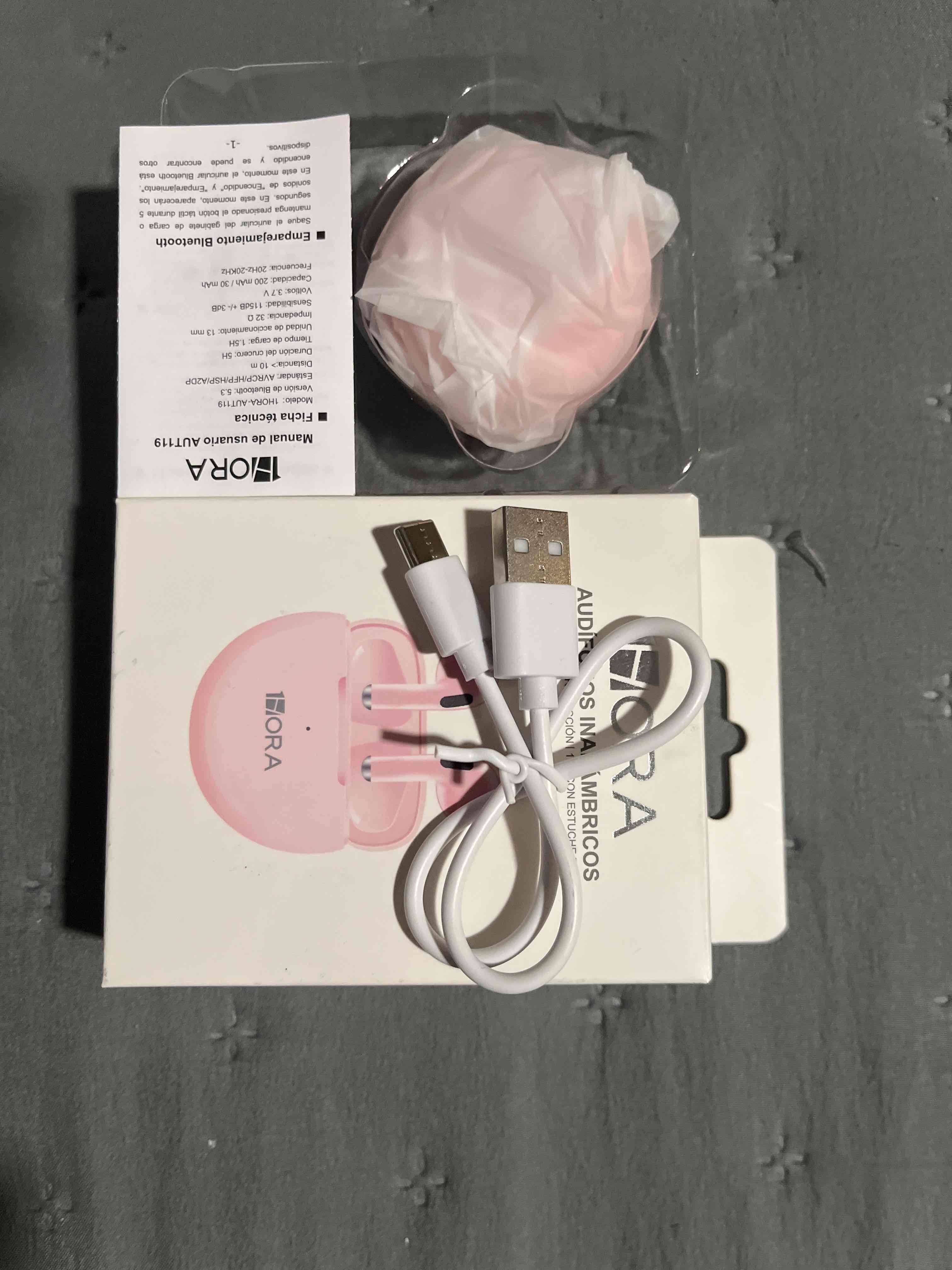 Audífonos inalámbricos rosados IORA - miniatura 2