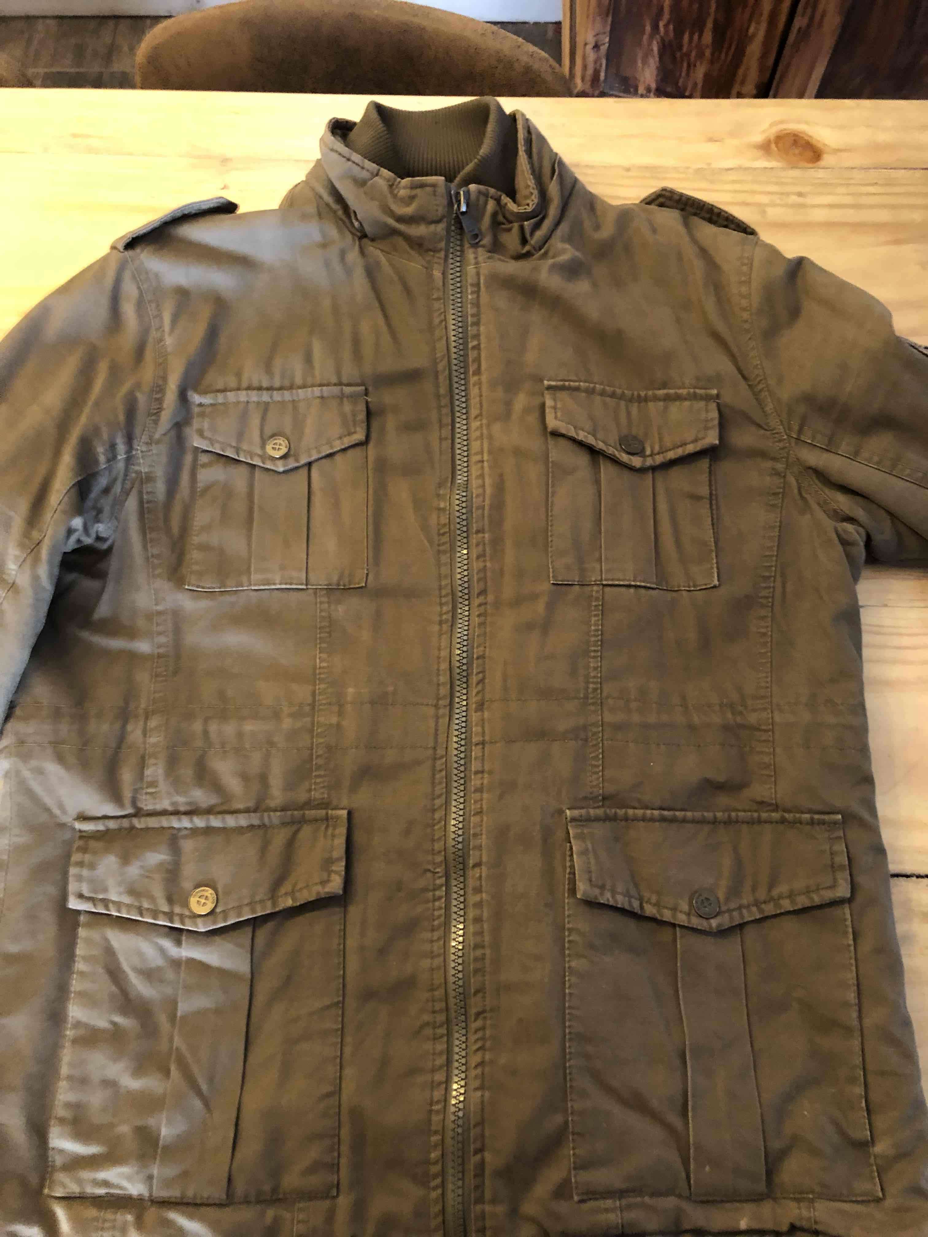 Chaqueta verde oliva de algodón - miniatura 1