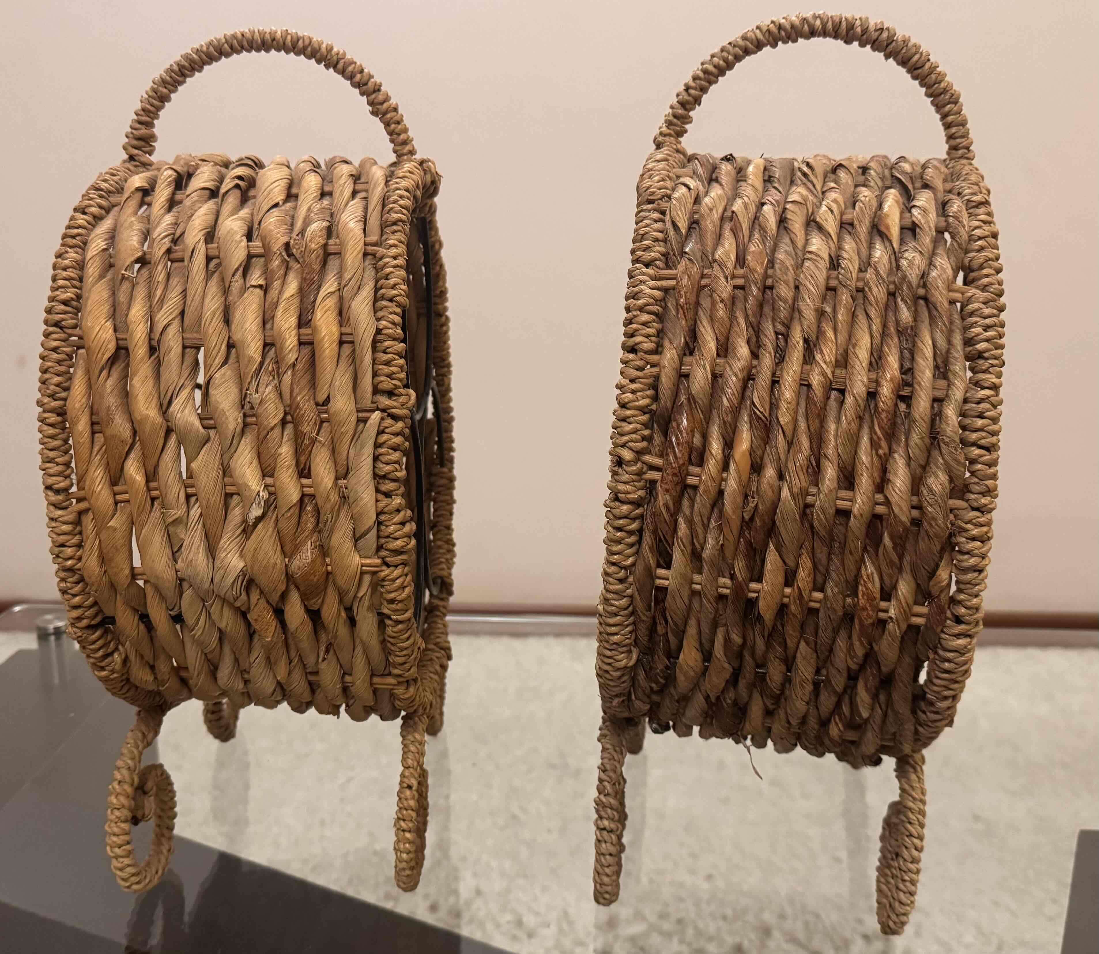 Portabotellas de mimbre y metal - miniatura 2