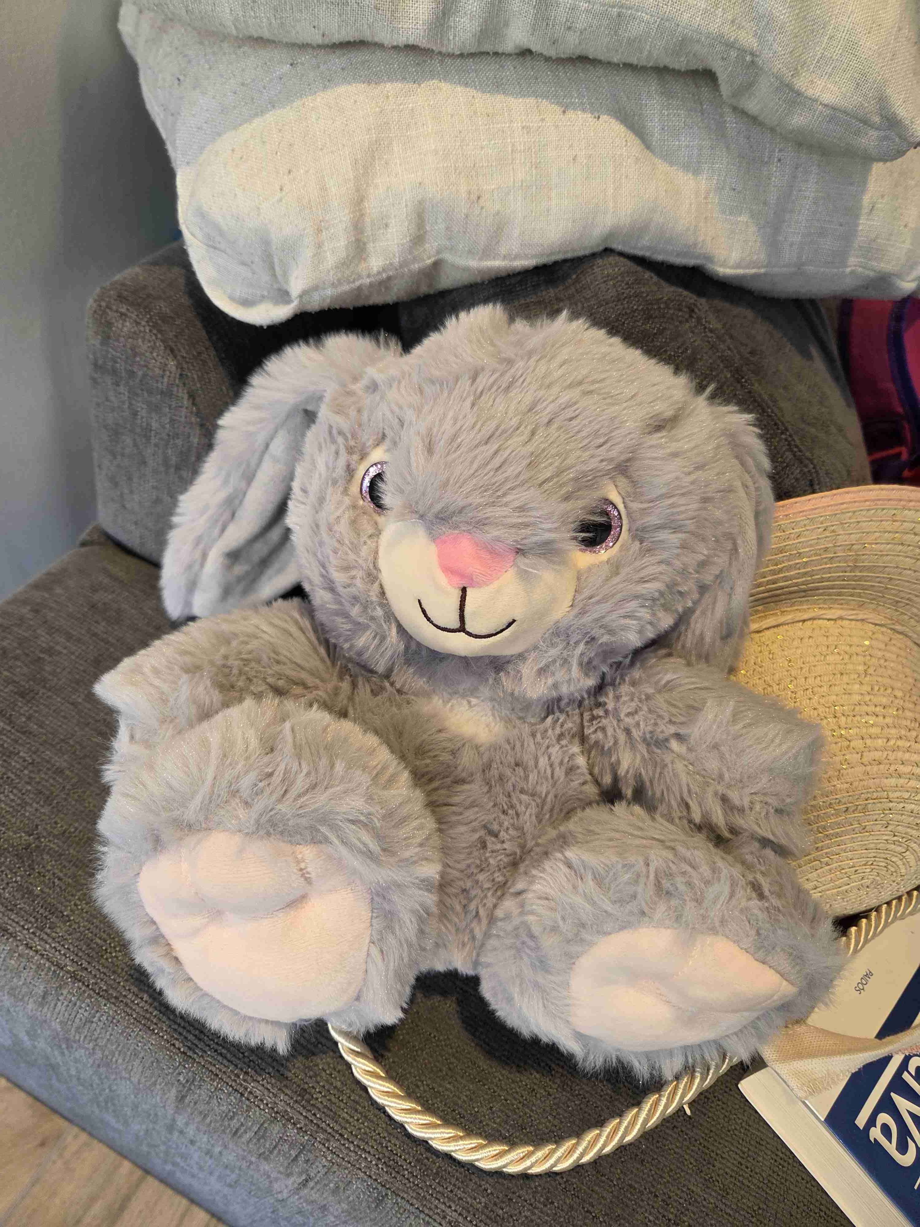 Peluche conejo gris suave - miniatura 2