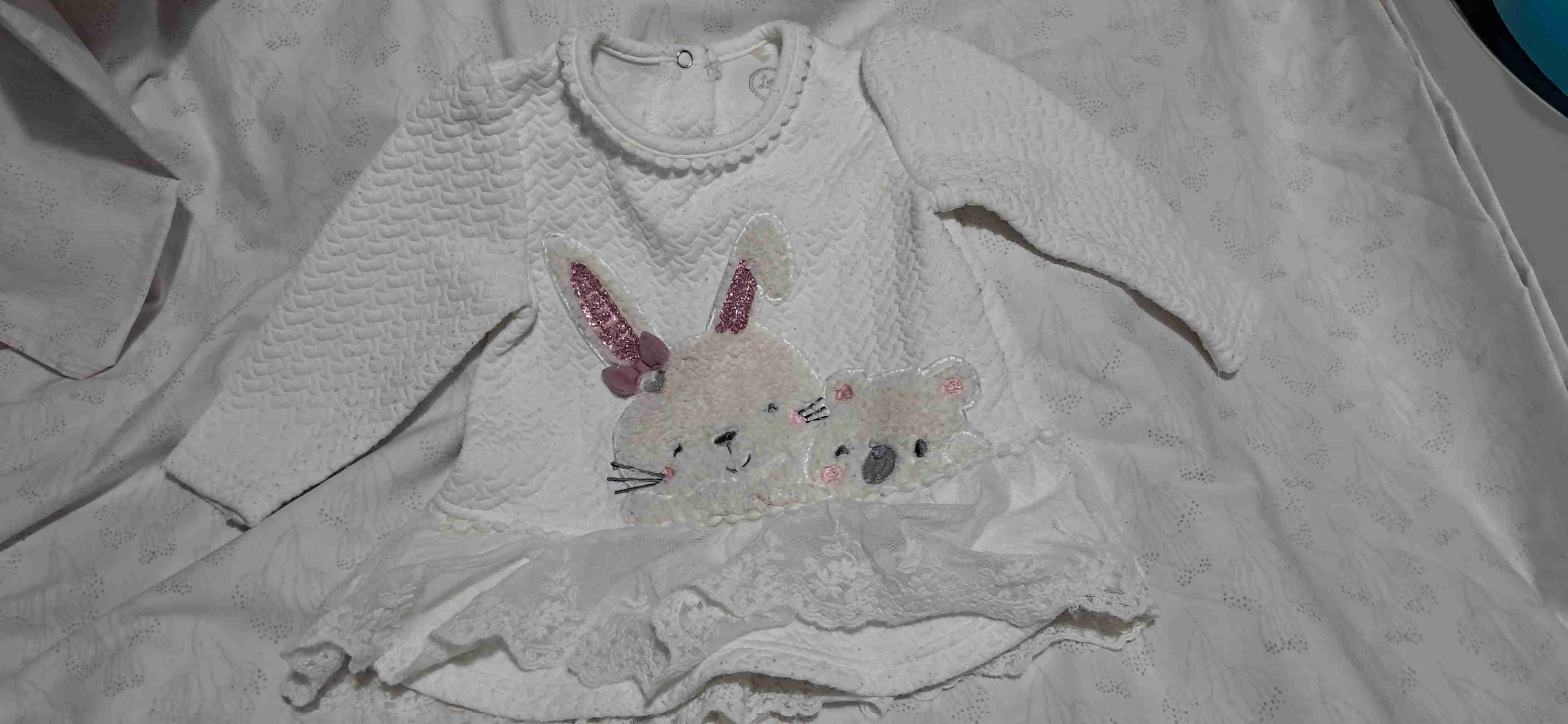 Vestido limonada 12meses blanco bordado - 1