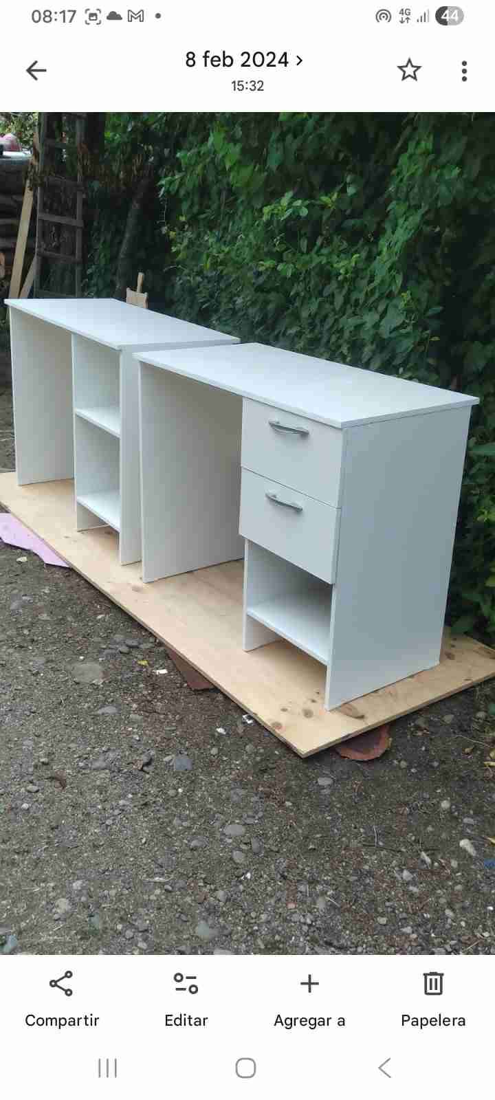 Escritorio blanco con cajones - miniatura 2