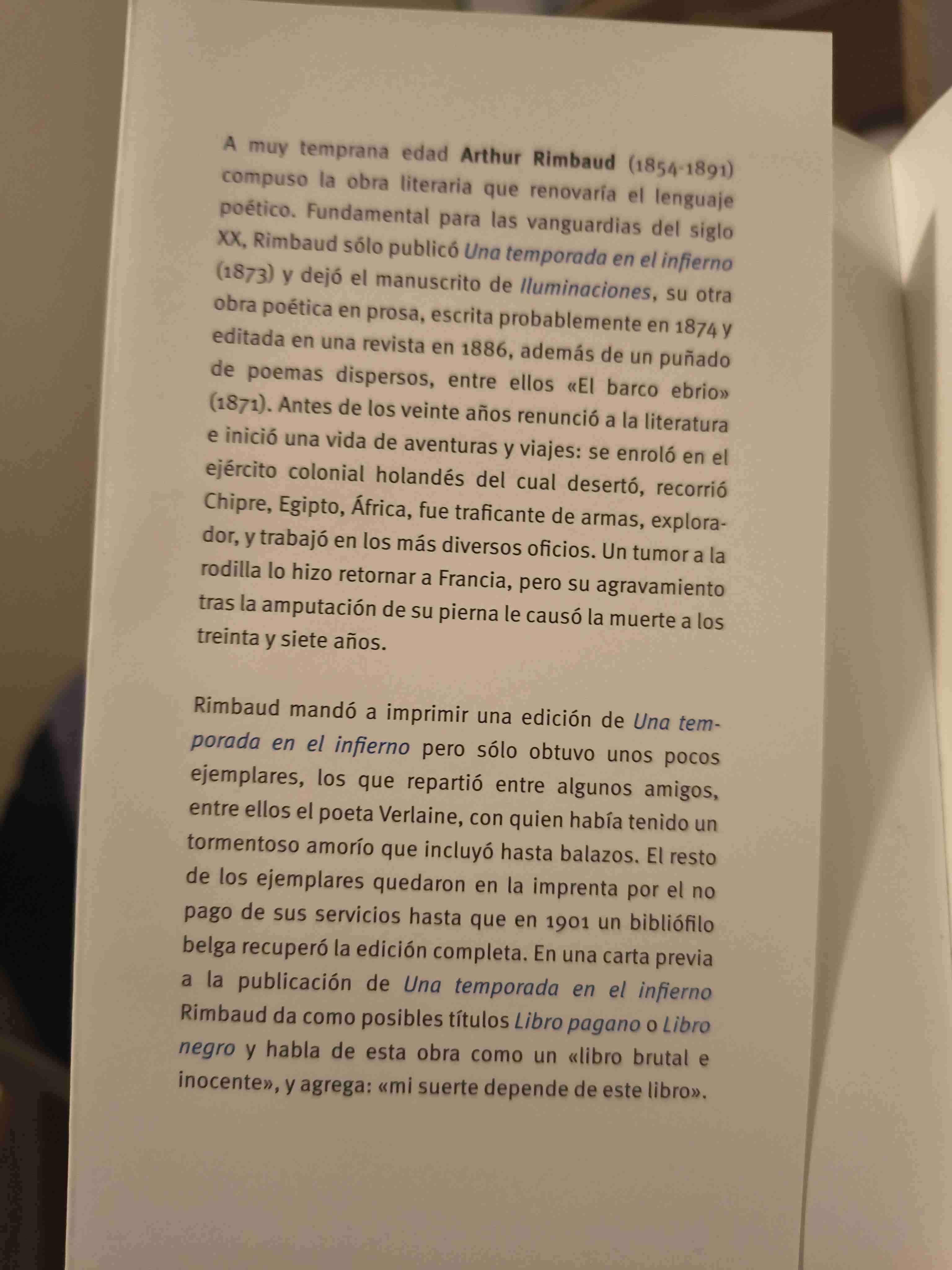 Libro 'Una temporada en el infierno' - miniatura 3