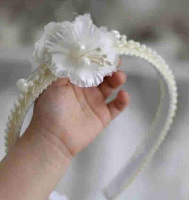 Vestido de niña blanco encaje +Diadema - miniatura 2