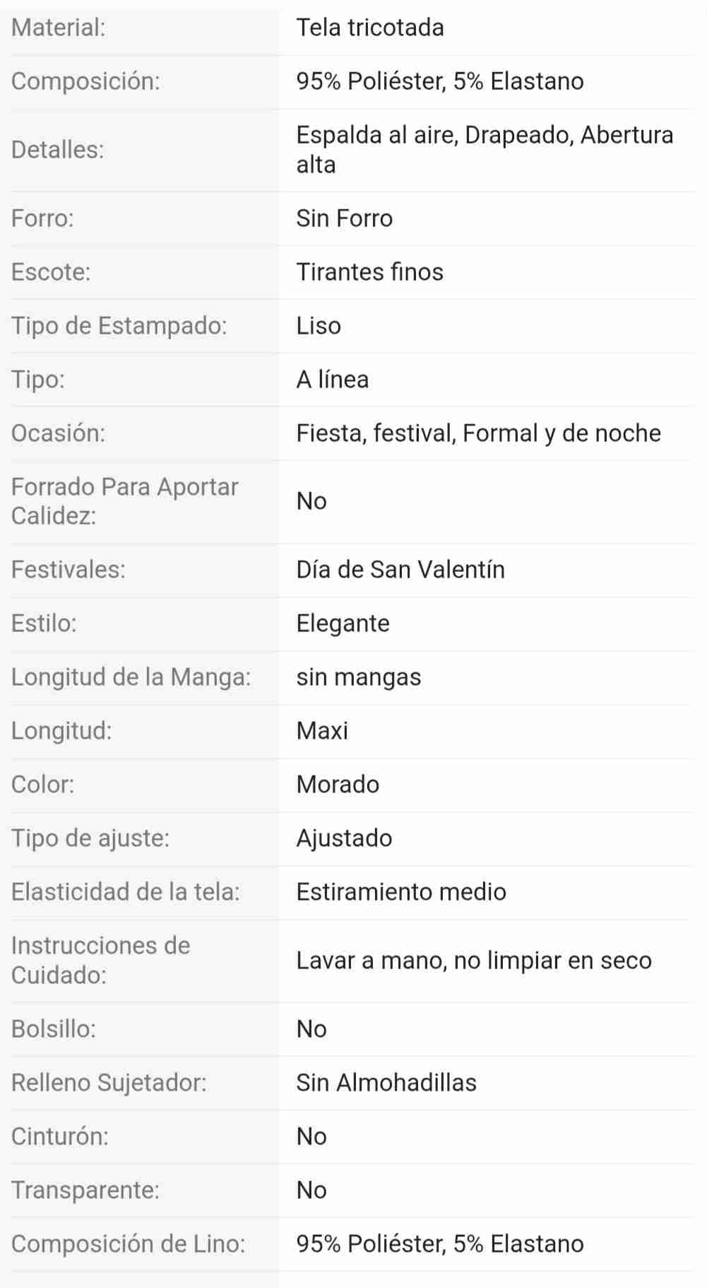 Vestido largo morado elegante - 3