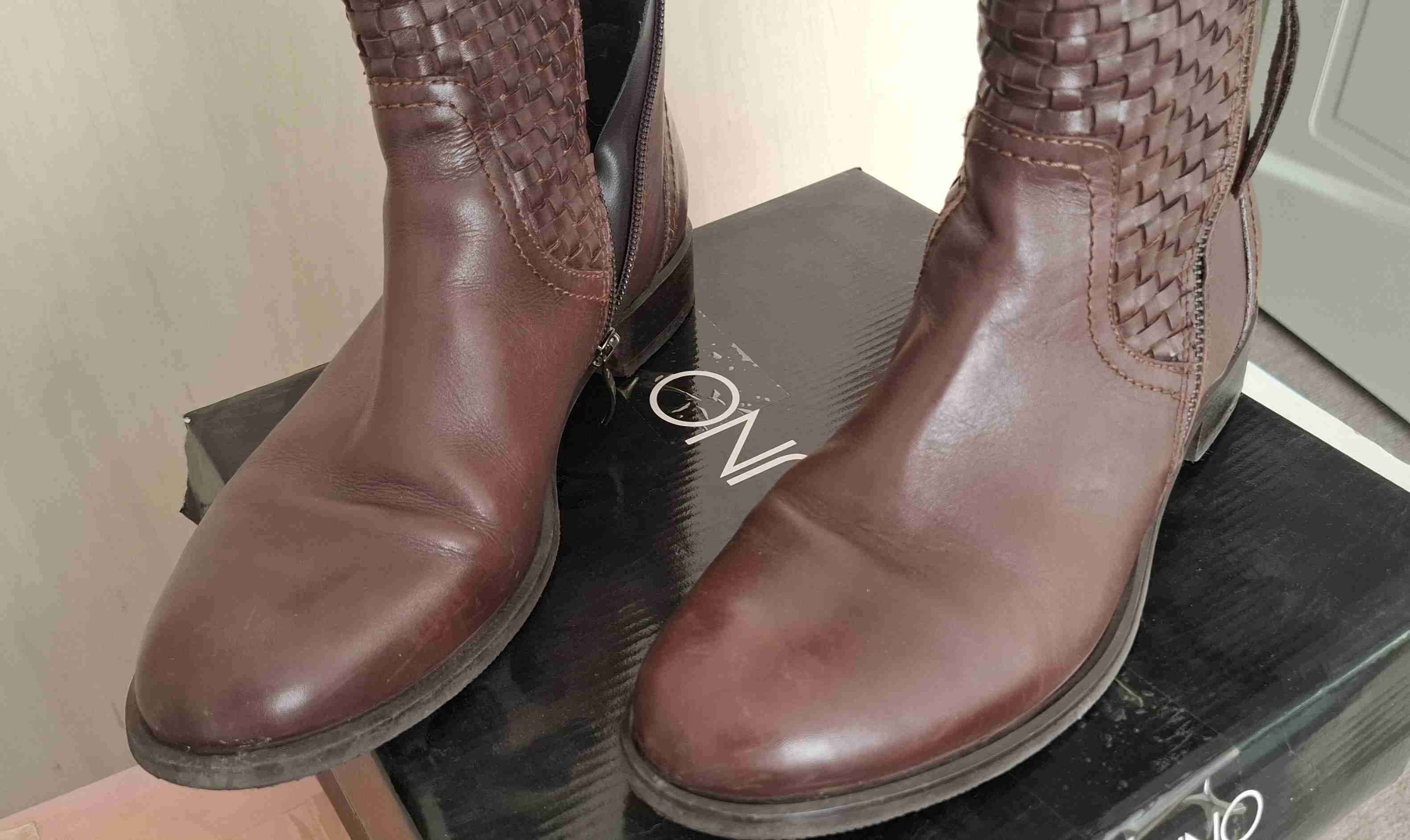 Botines de cuero Via Uno marrón - miniatura 3