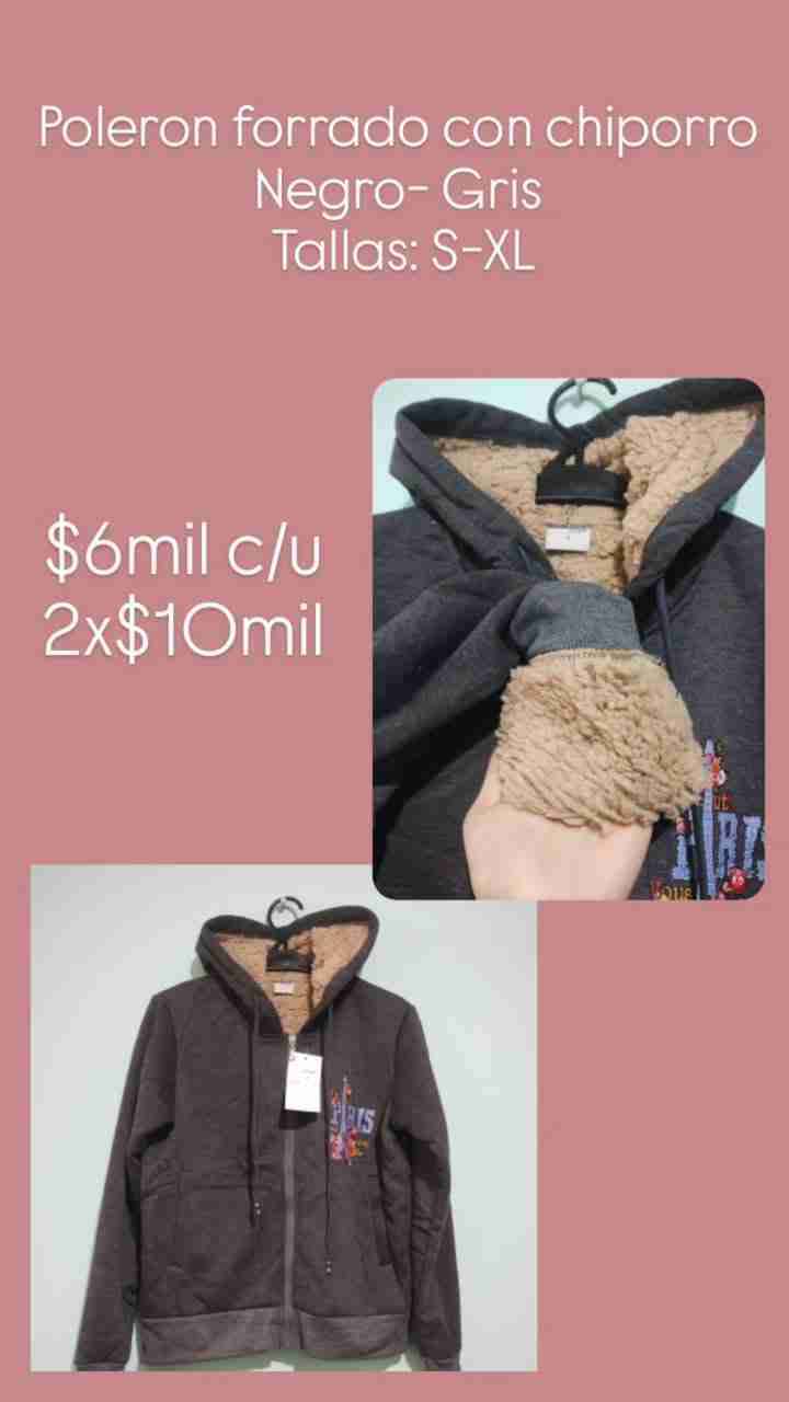 Polerón forrado negro-gris