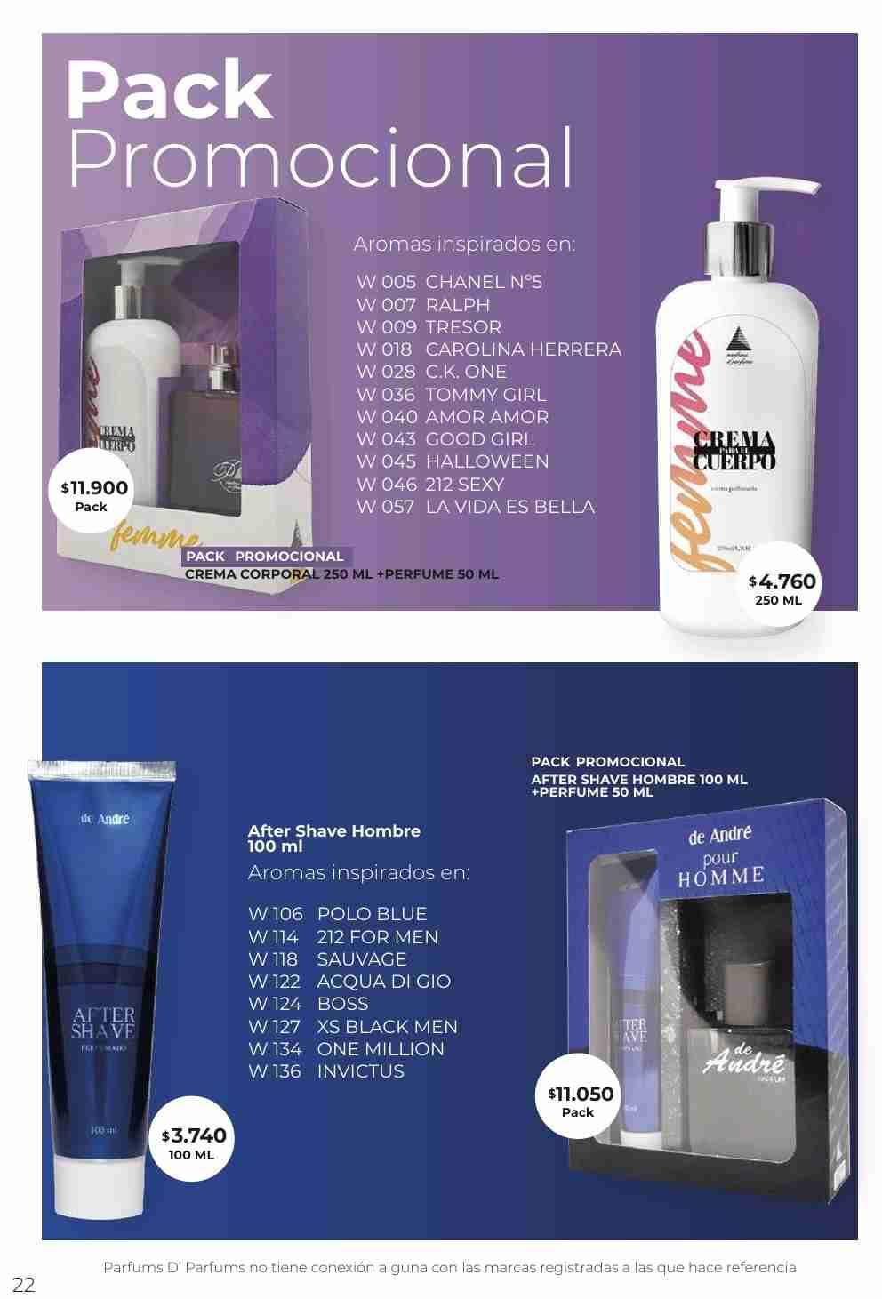 Pack promocional femenino y masculino