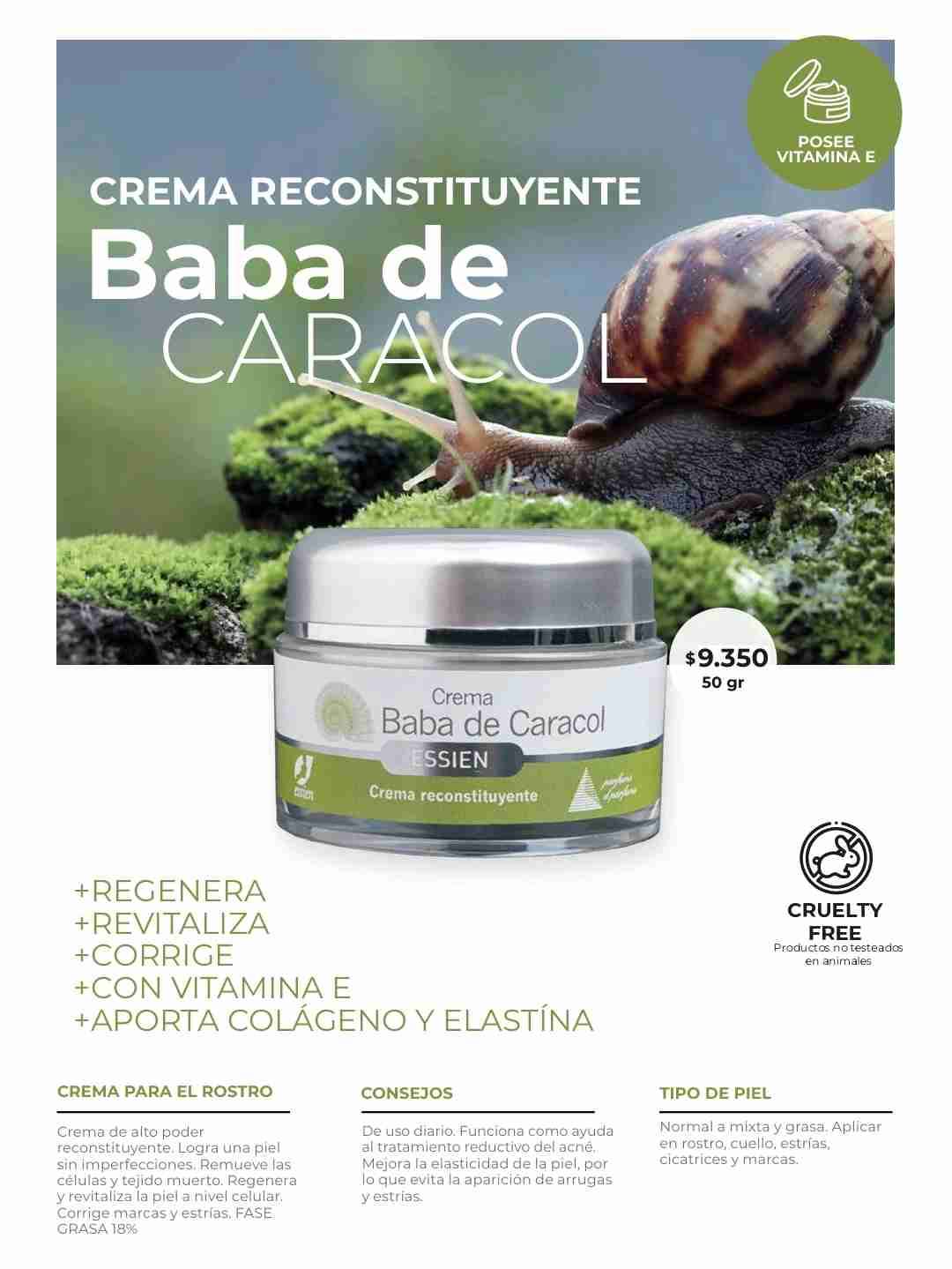 Crema Reconstituyente Baba de Caracol