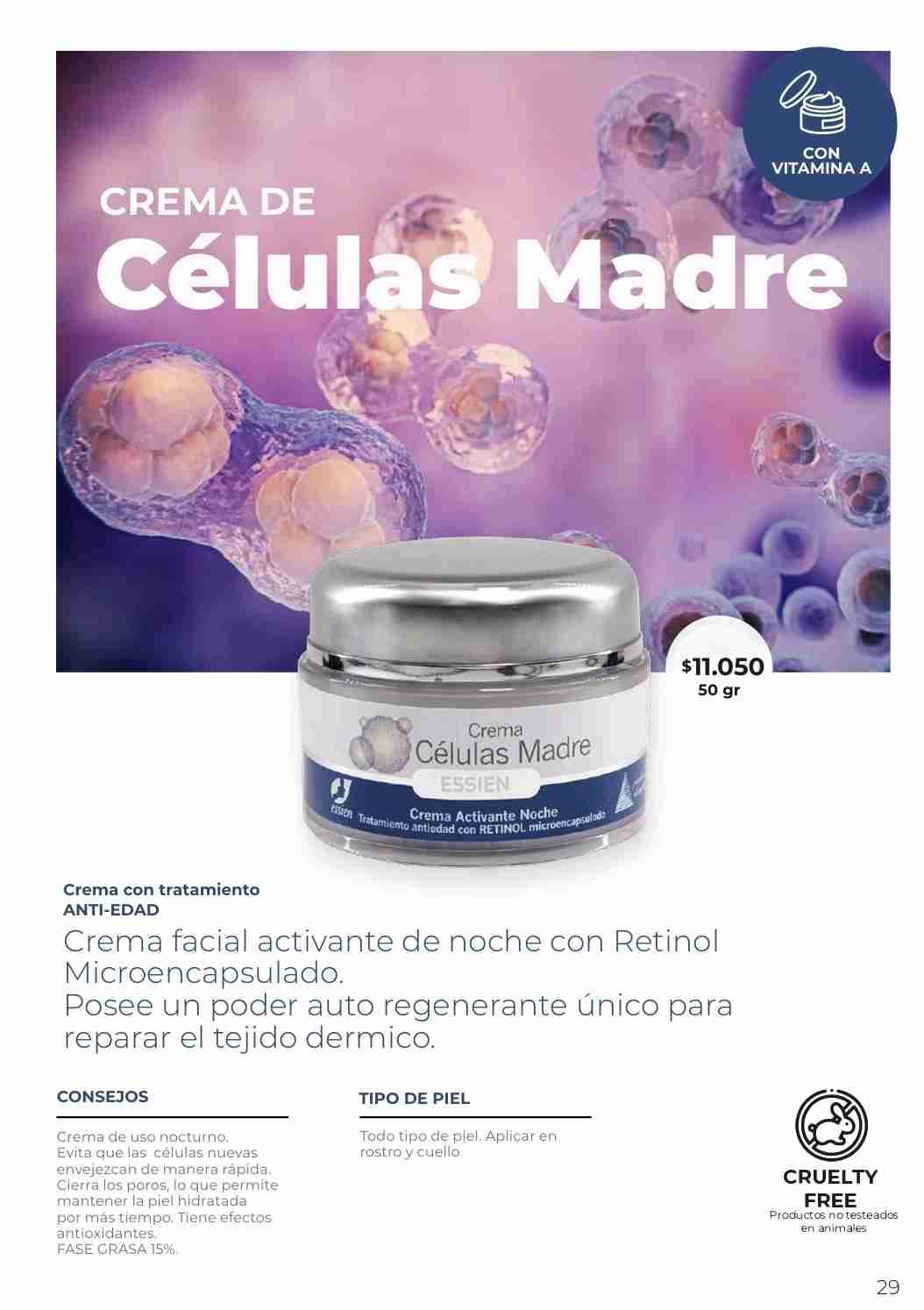 Crema nocturna anti-edad células madre