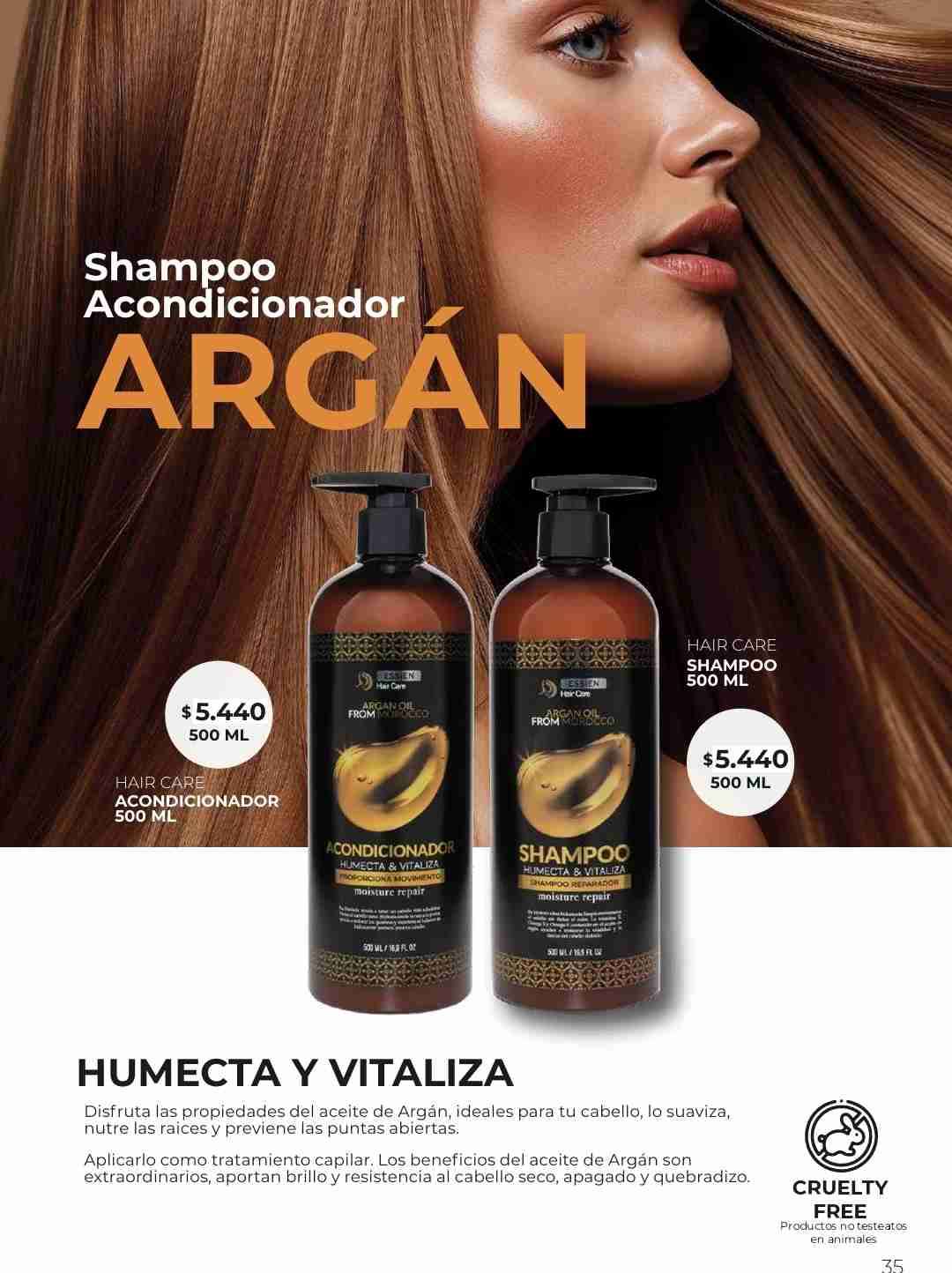 Shampoo y acondicionador argán