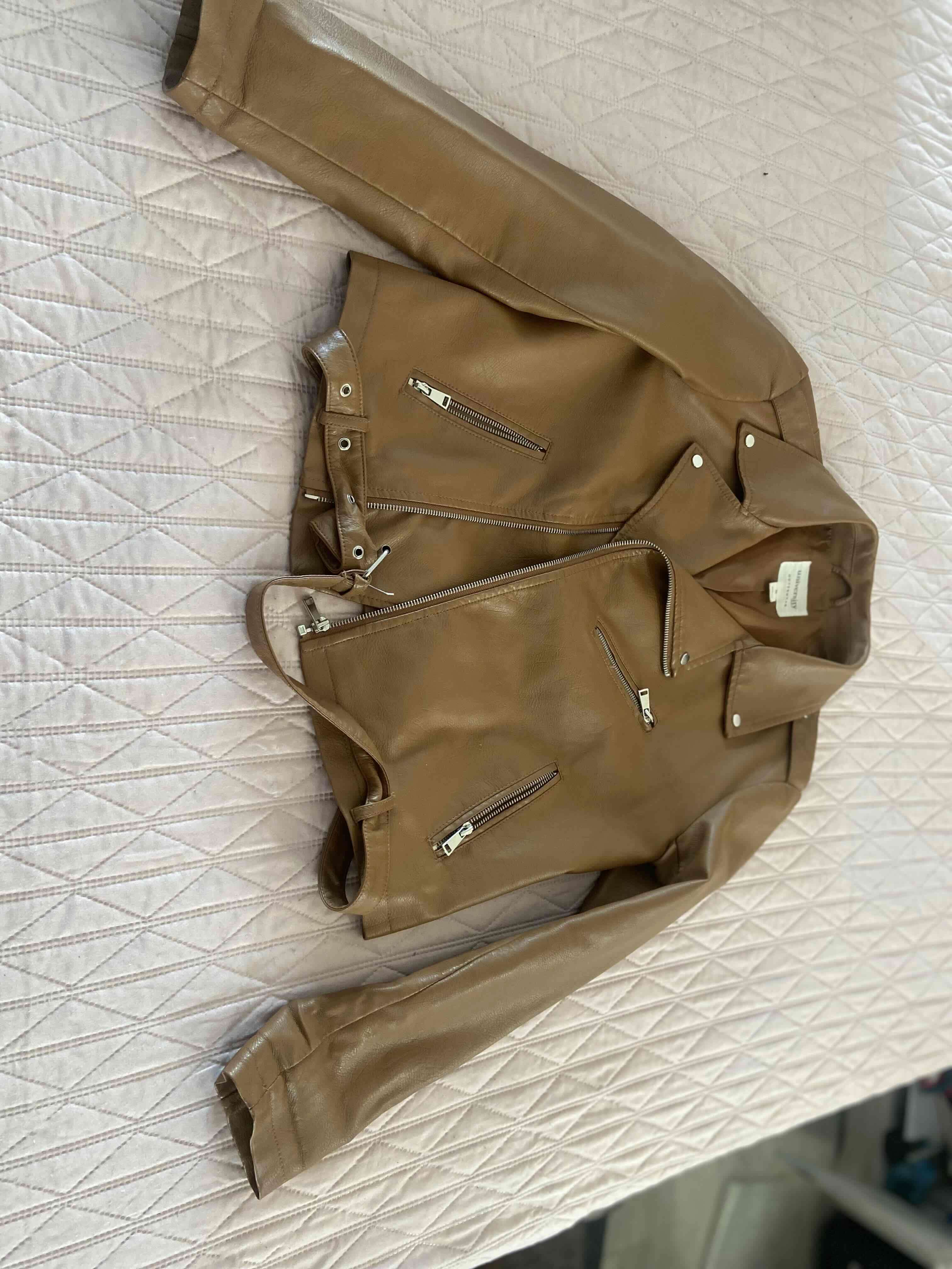 Chaqueta cuero marrón mujer - miniatura 1