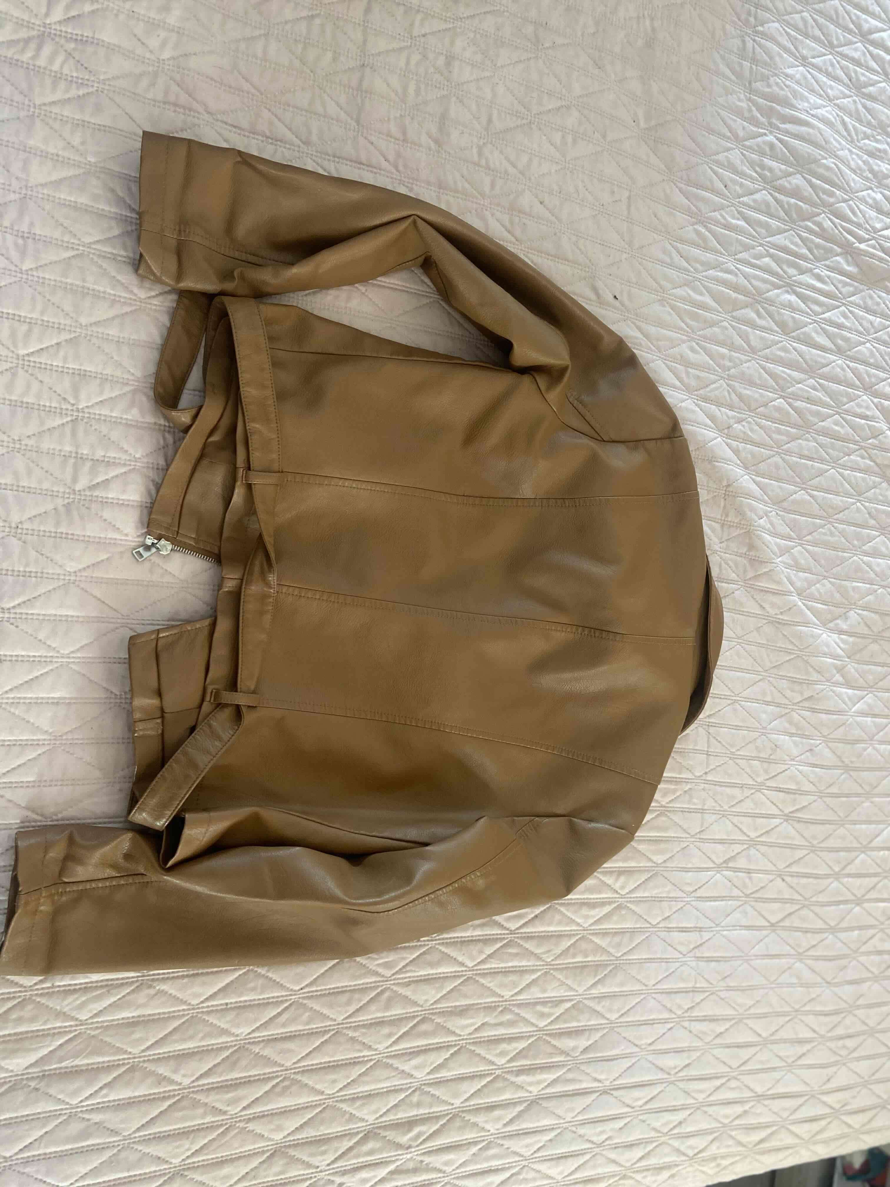 Chaqueta cuero marrón mujer - miniatura 2