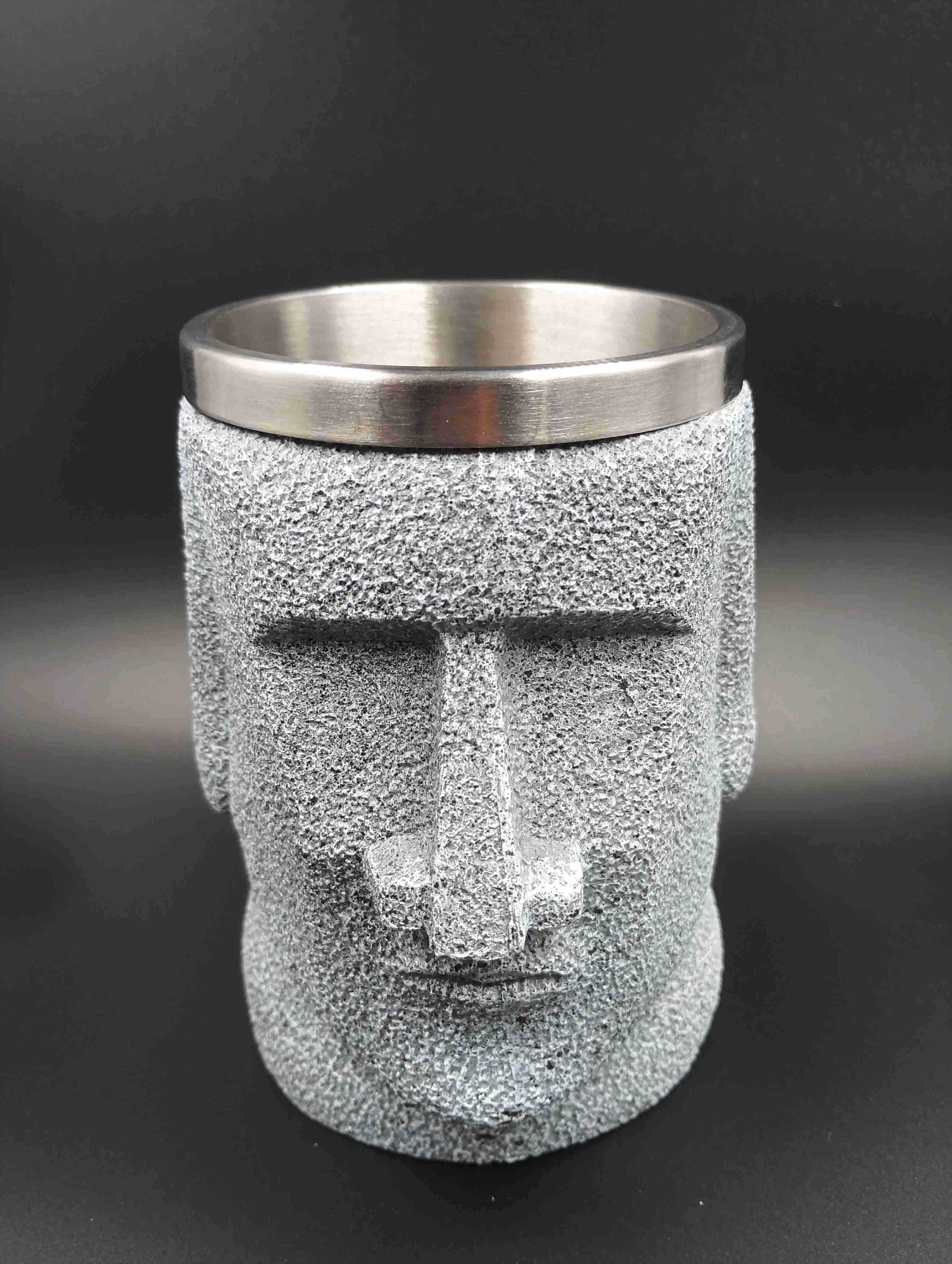 Tazón Mug Cara Moai Isla De Pascua 3D Acero Inoxid