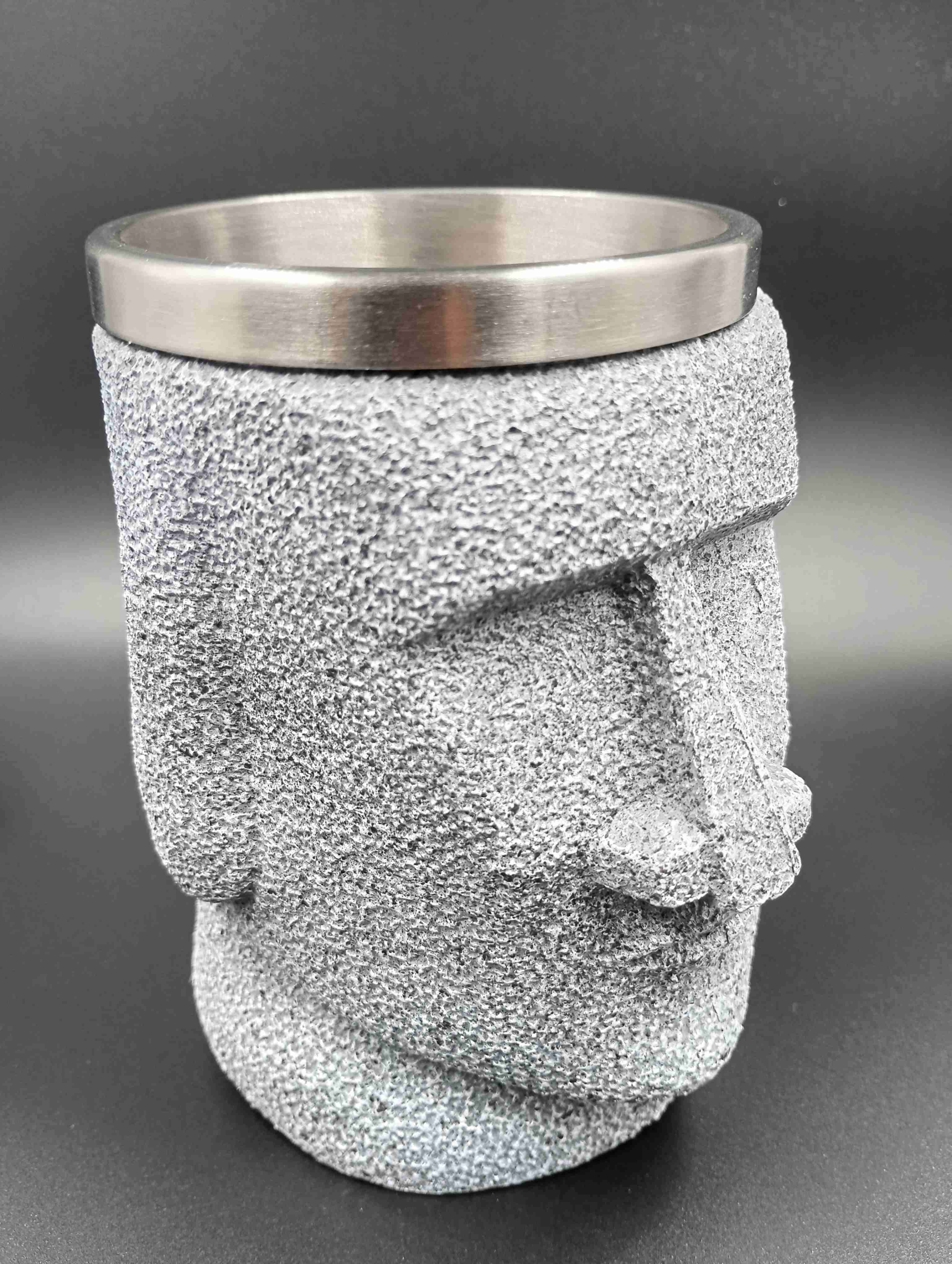 Tazón Mug Cara Moai Isla De Pascua 3D Acero Inoxid - miniatura 4