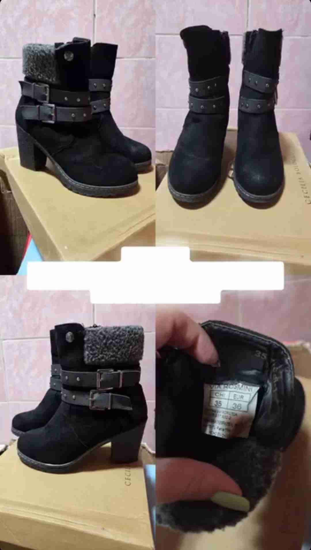 Botines negros con hebillas