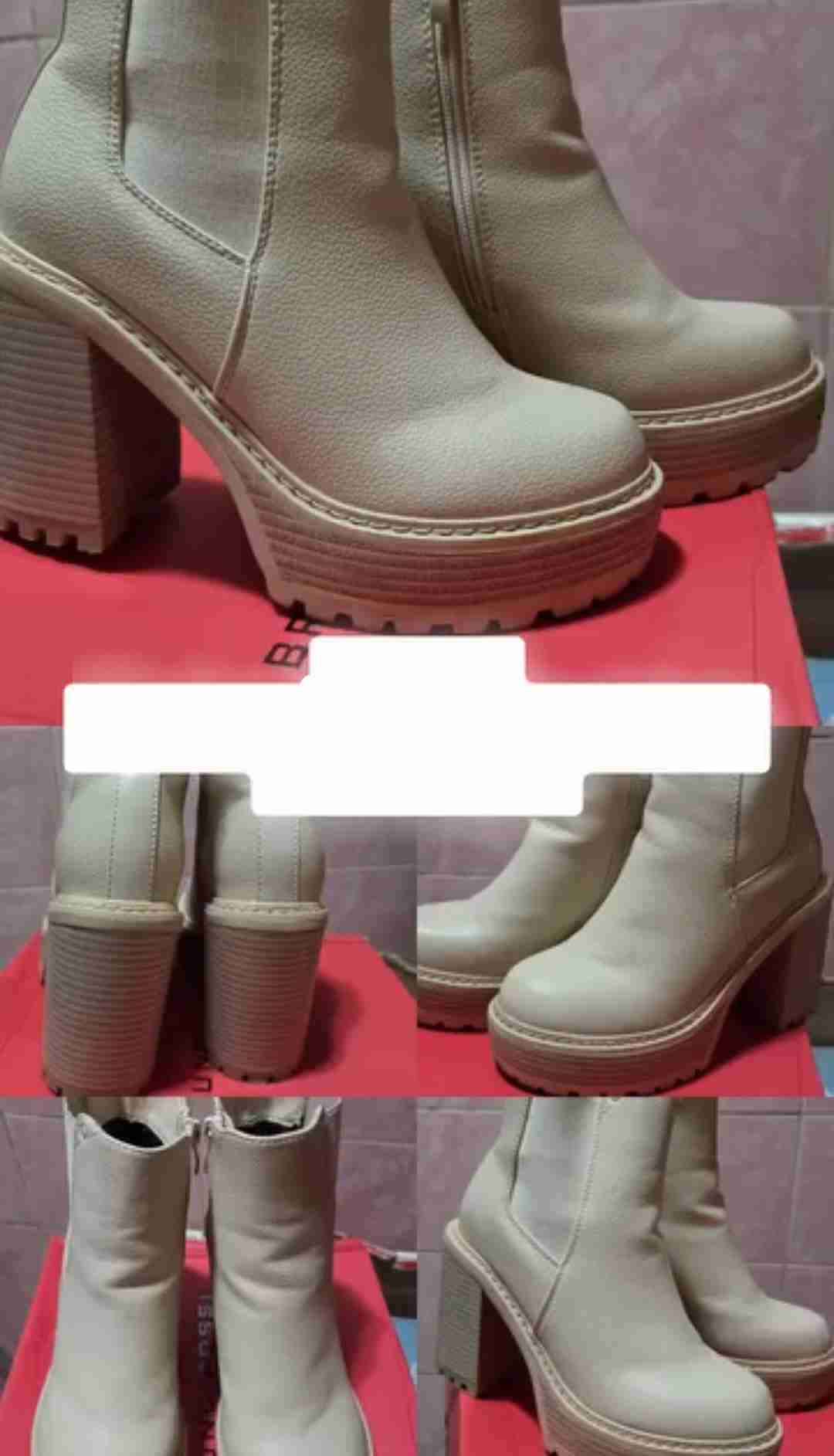 Botines beige con tacón alto