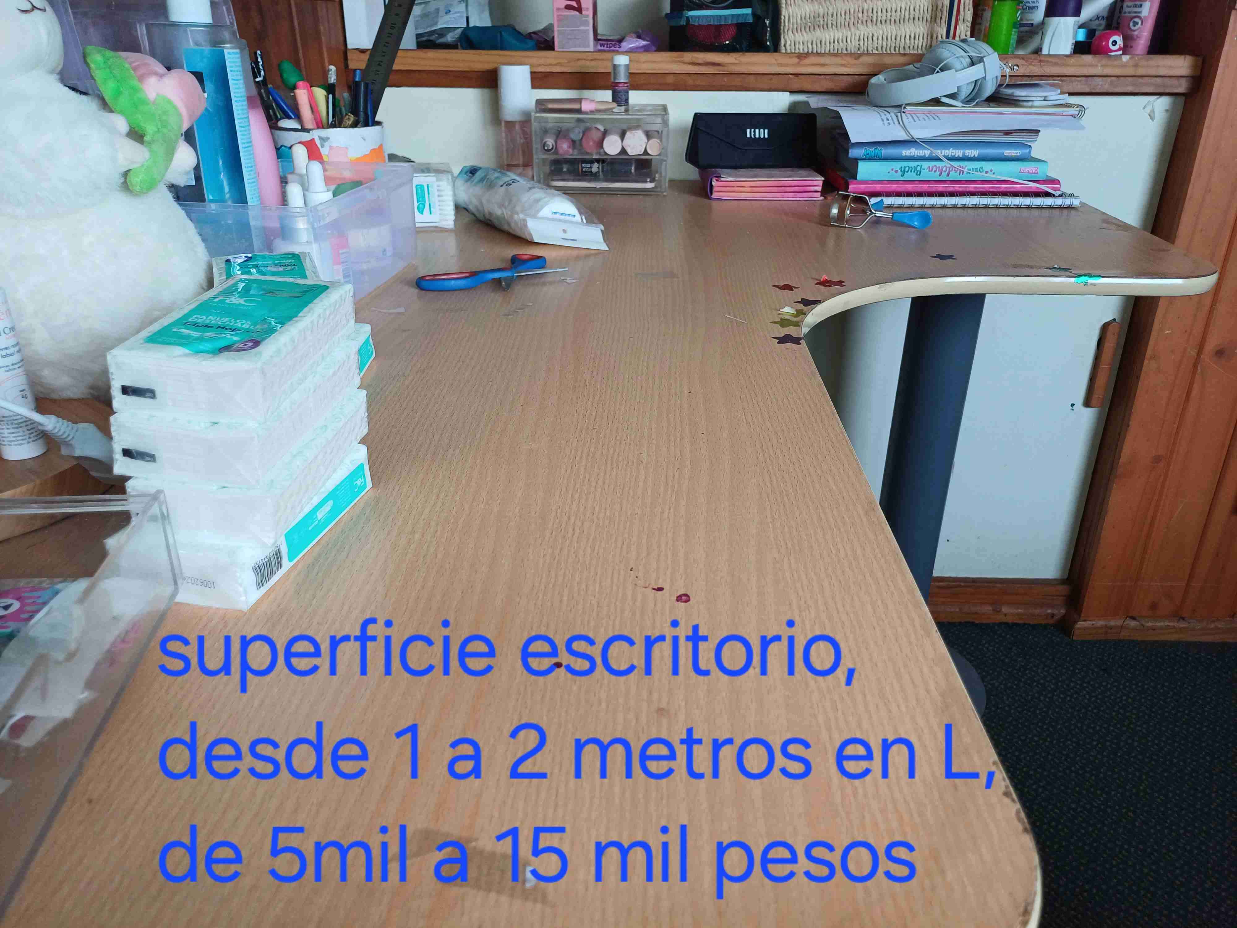 Escritorio en L madera clara - miniatura 1