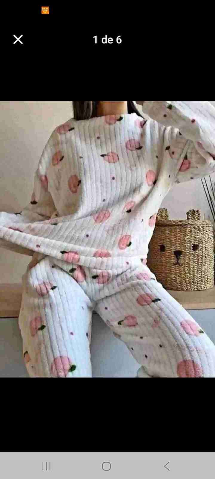 Pijama de felpa con estampado de frutas - miniatura 5