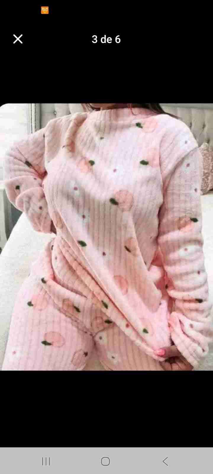 Pijama de felpa con estampado de frutas - miniatura 6