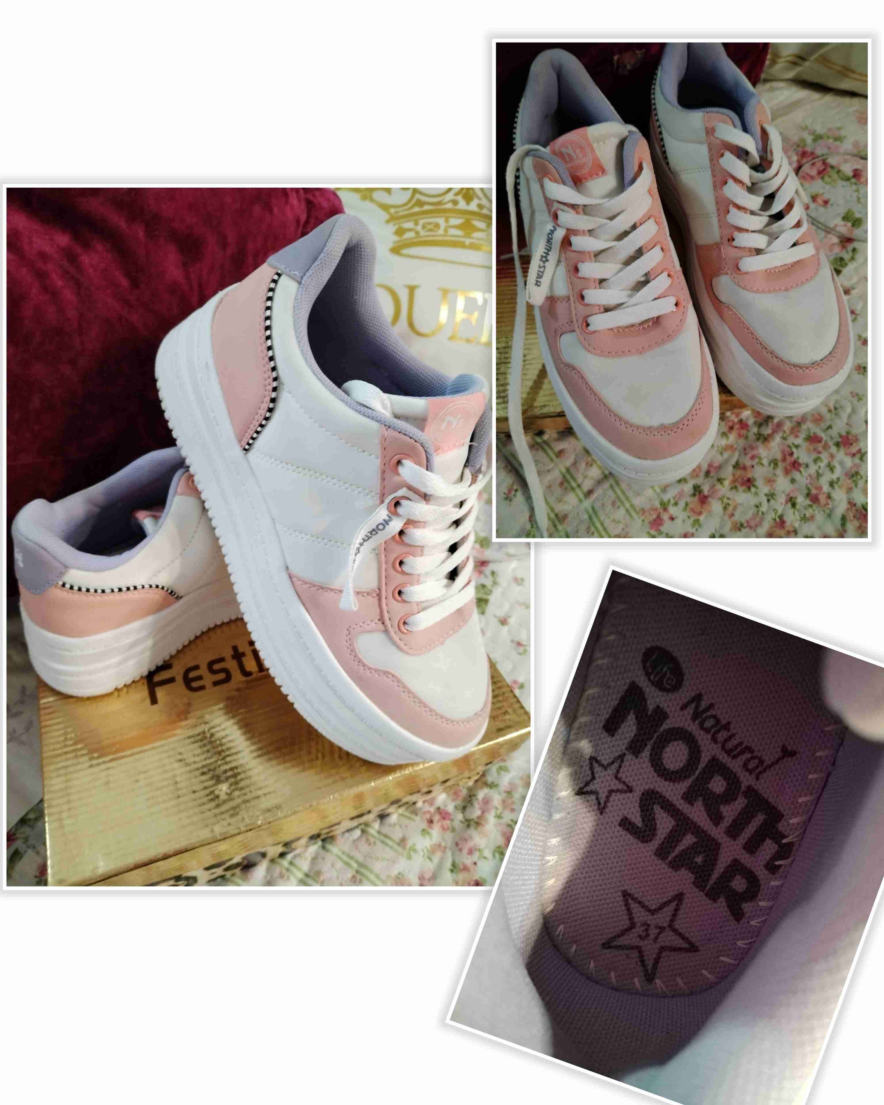 Zapatillas rosadas y blancas North Star