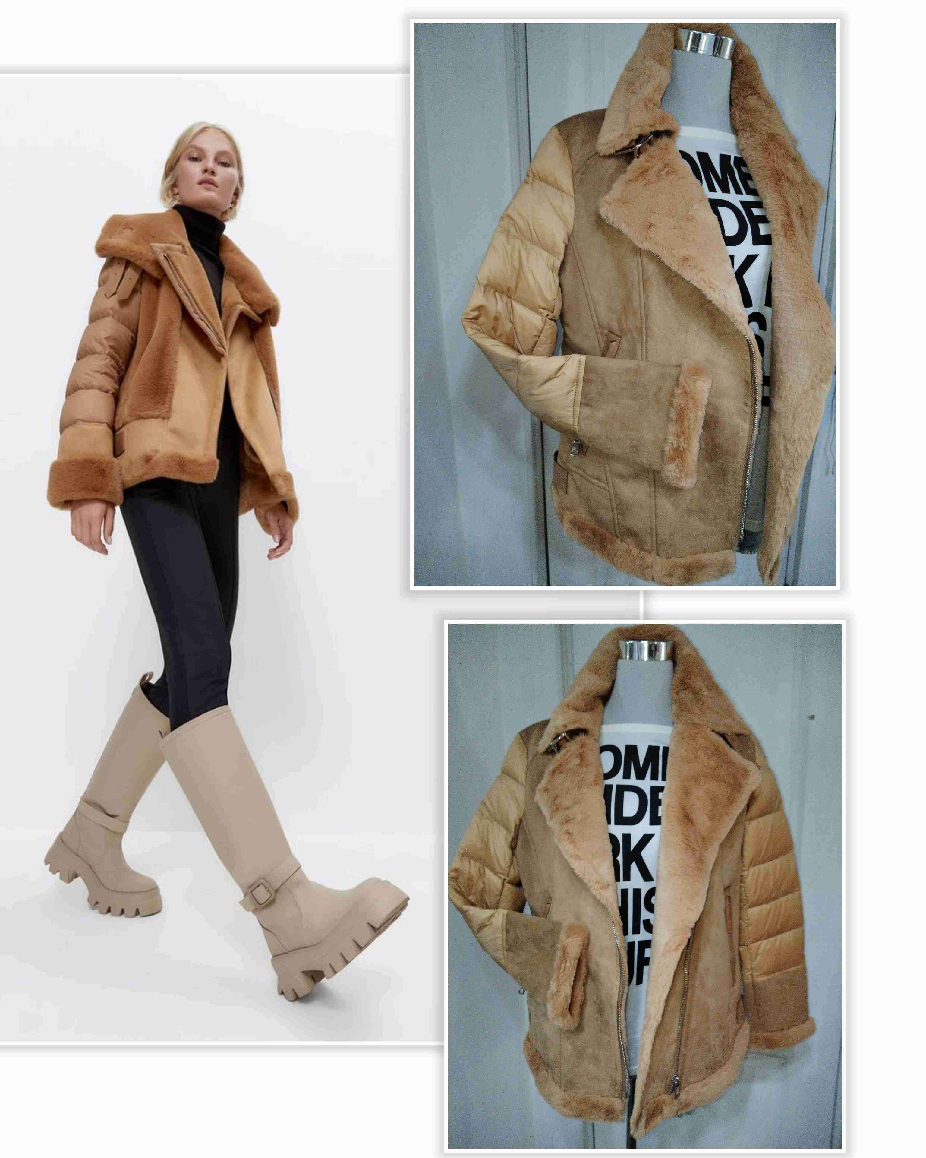 Chaqueta Mujer Forrada Cuero Sintético