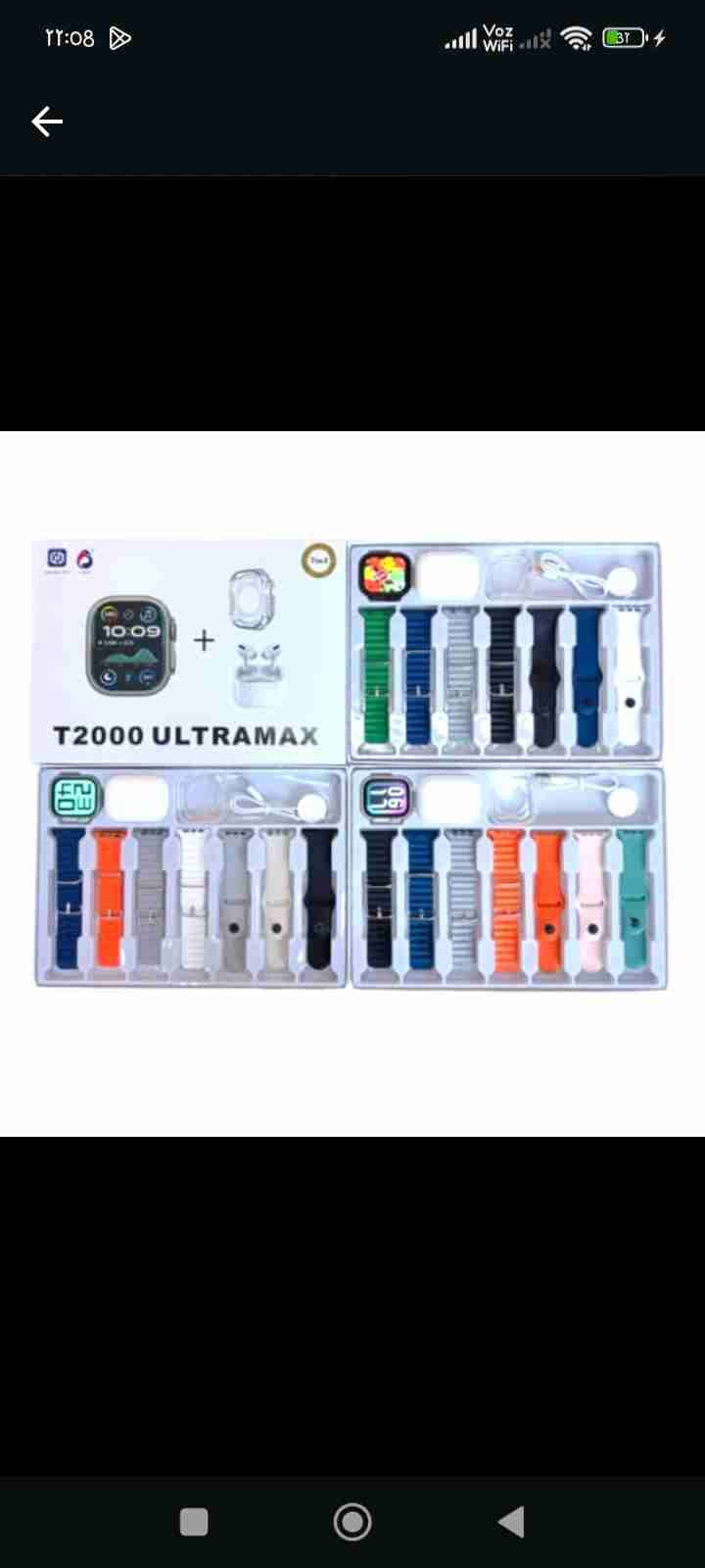 Smartwatch T2000 Ultramax con correas