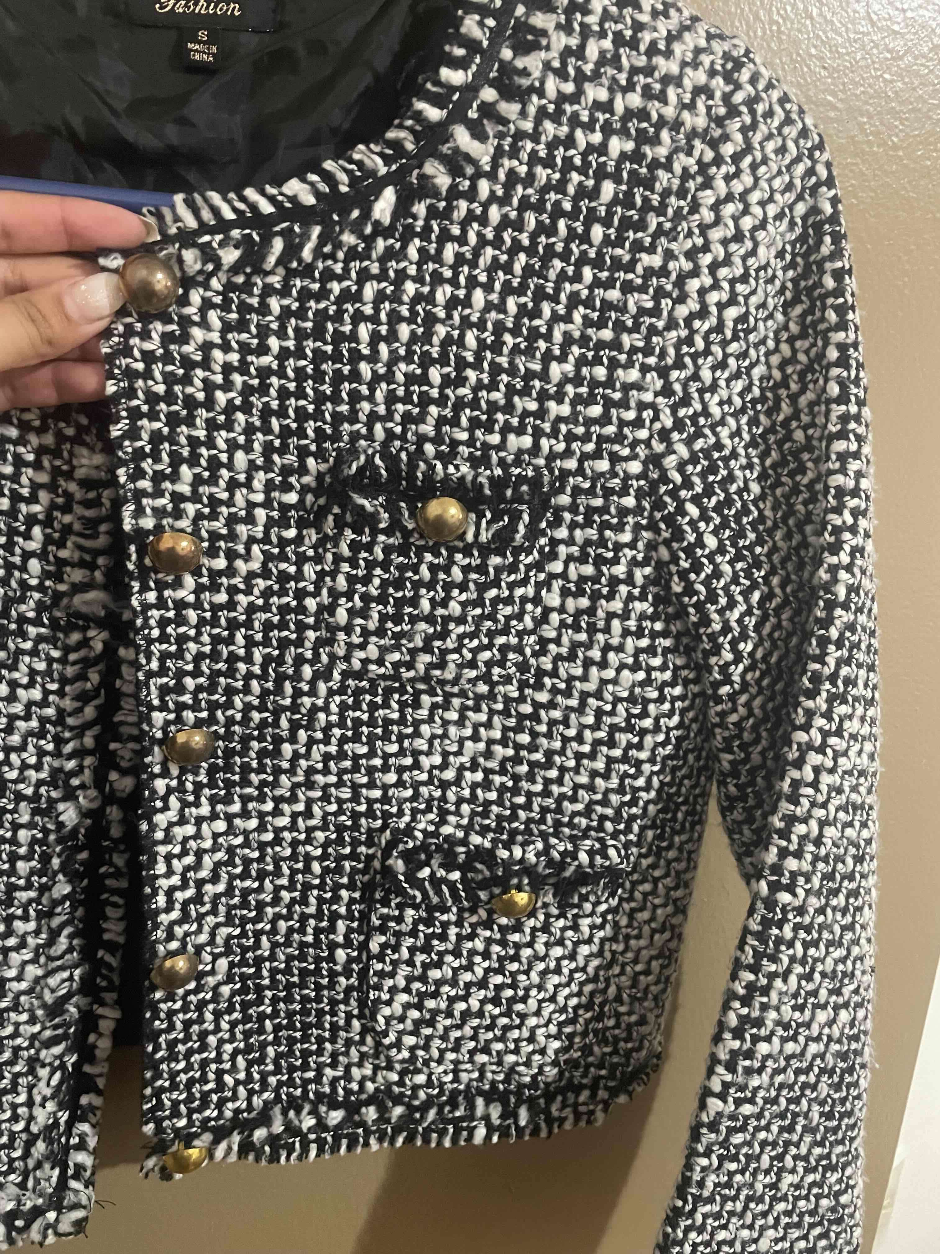 Chaqueta tweed blanco y negro - miniatura 2