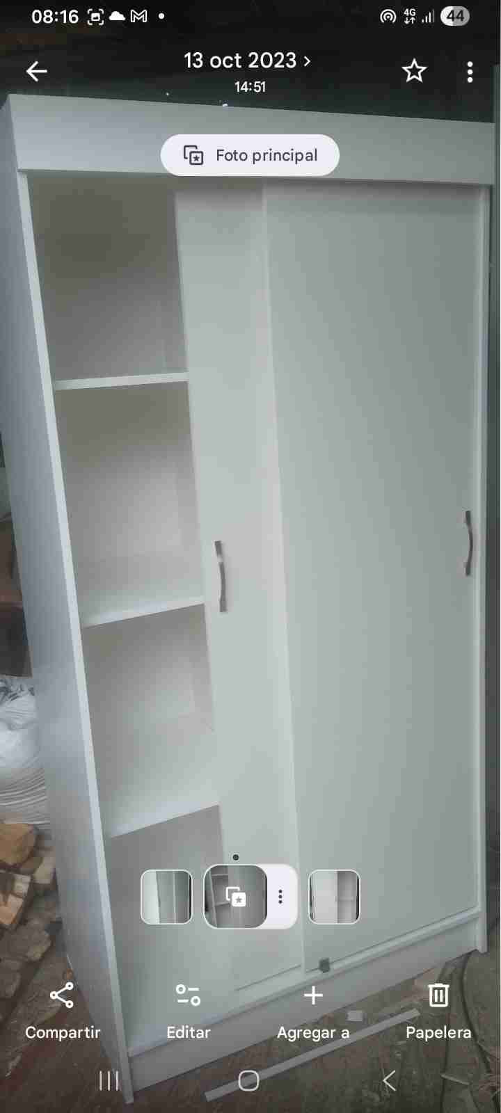 Armario blanco de melamina - miniatura 3