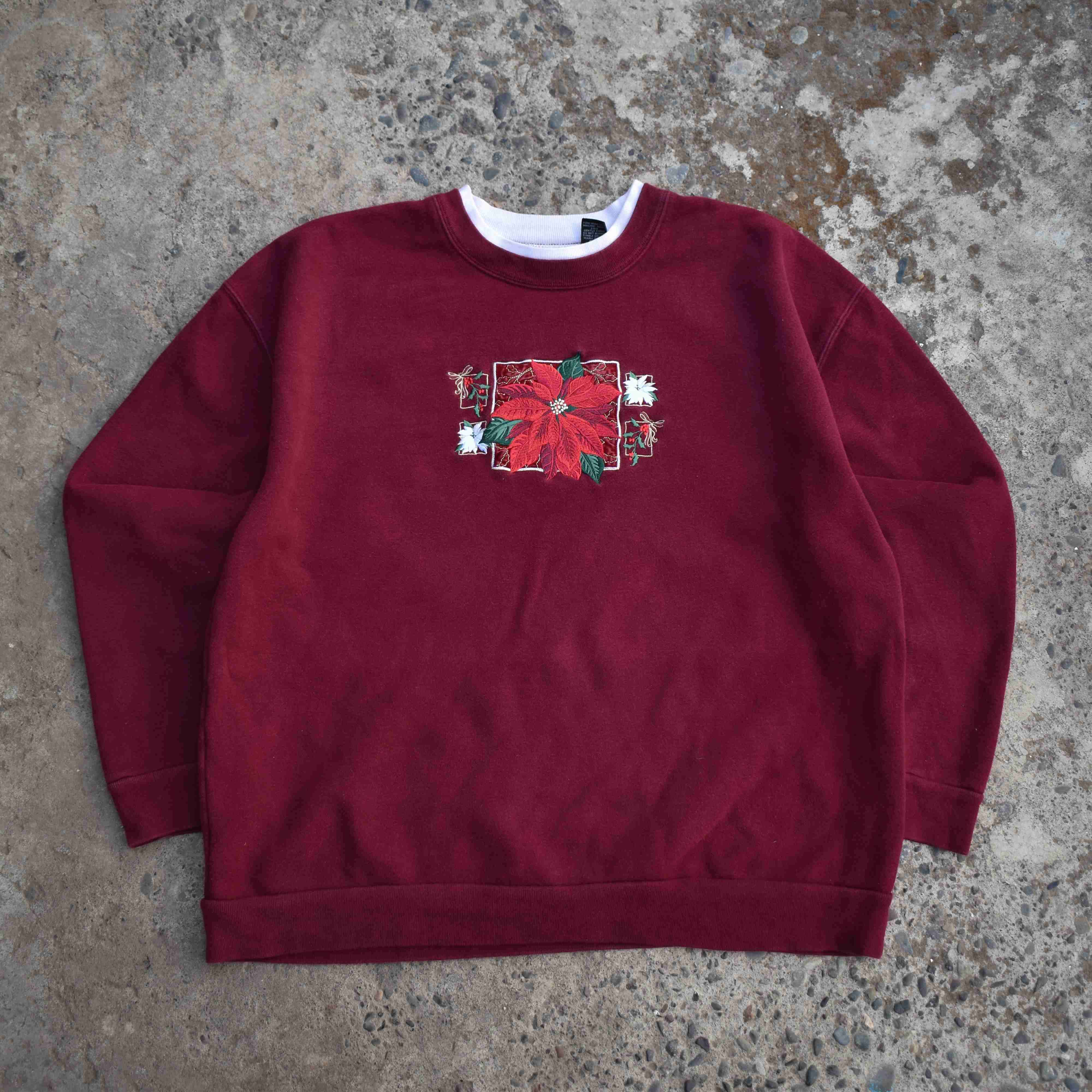 Polerón bordado rojo oscuro - miniatura 1