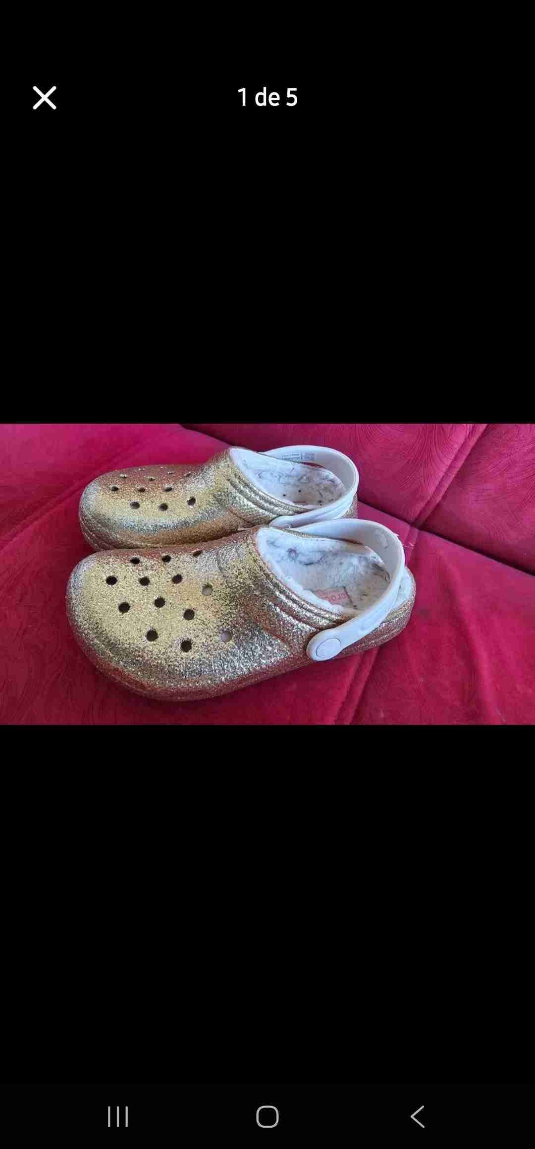 Crocs doradas con brillo Niña - miniatura 1