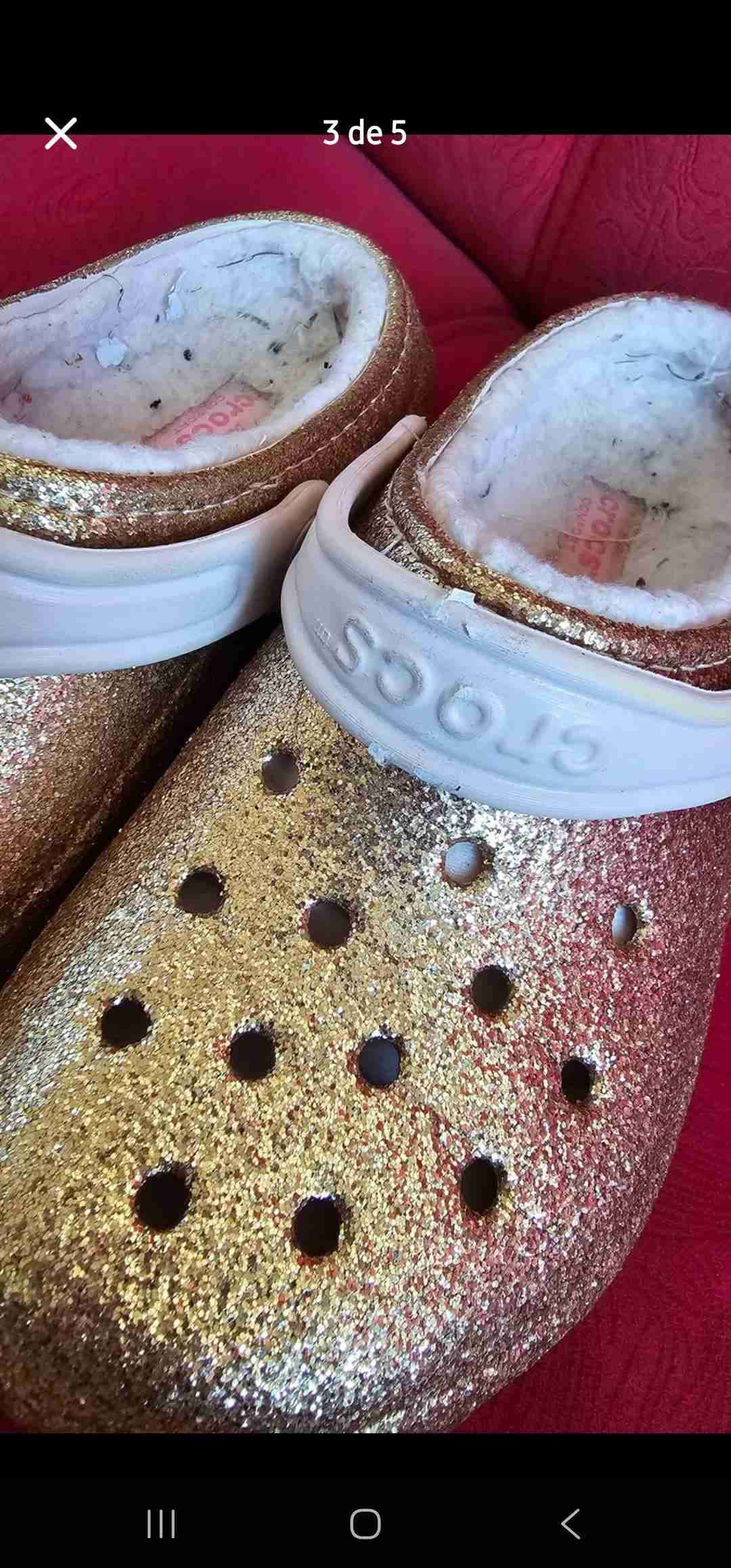 Crocs doradas con brillo Niña - miniatura 3