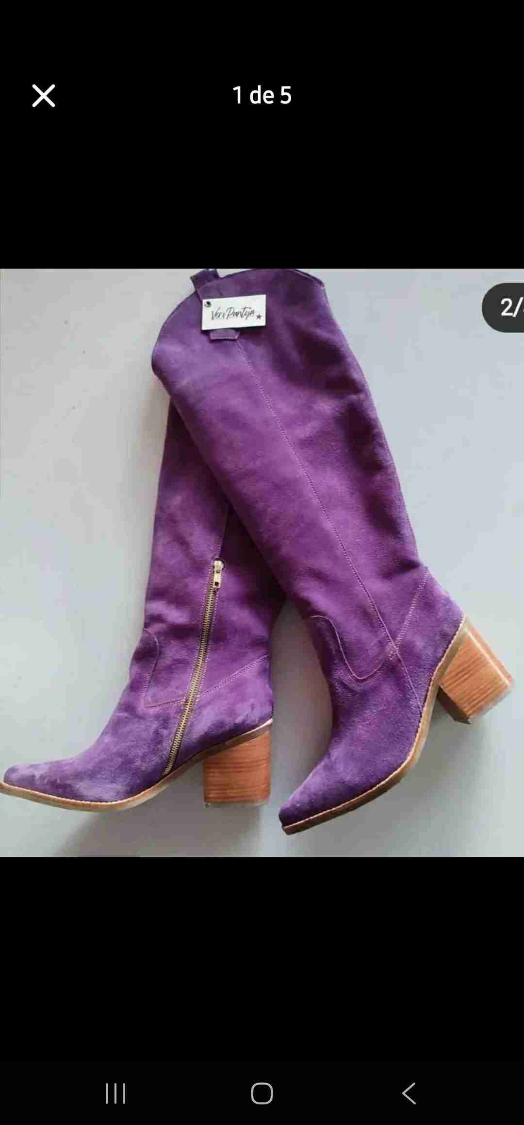 Botas púrpuras de gamuza - miniatura 1