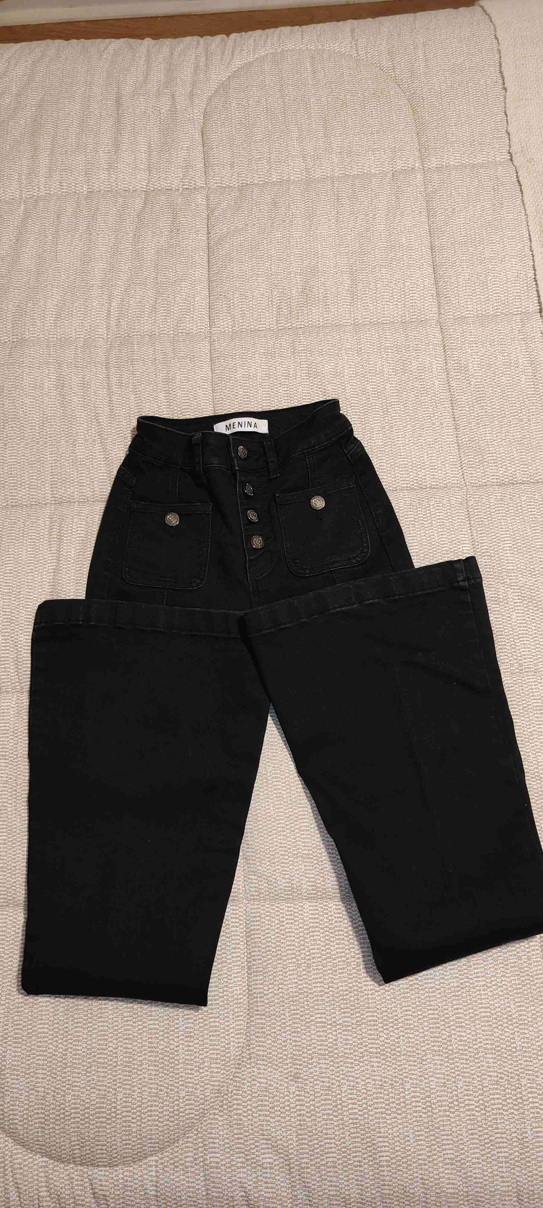 Jeans negros de talle alto - miniatura 1