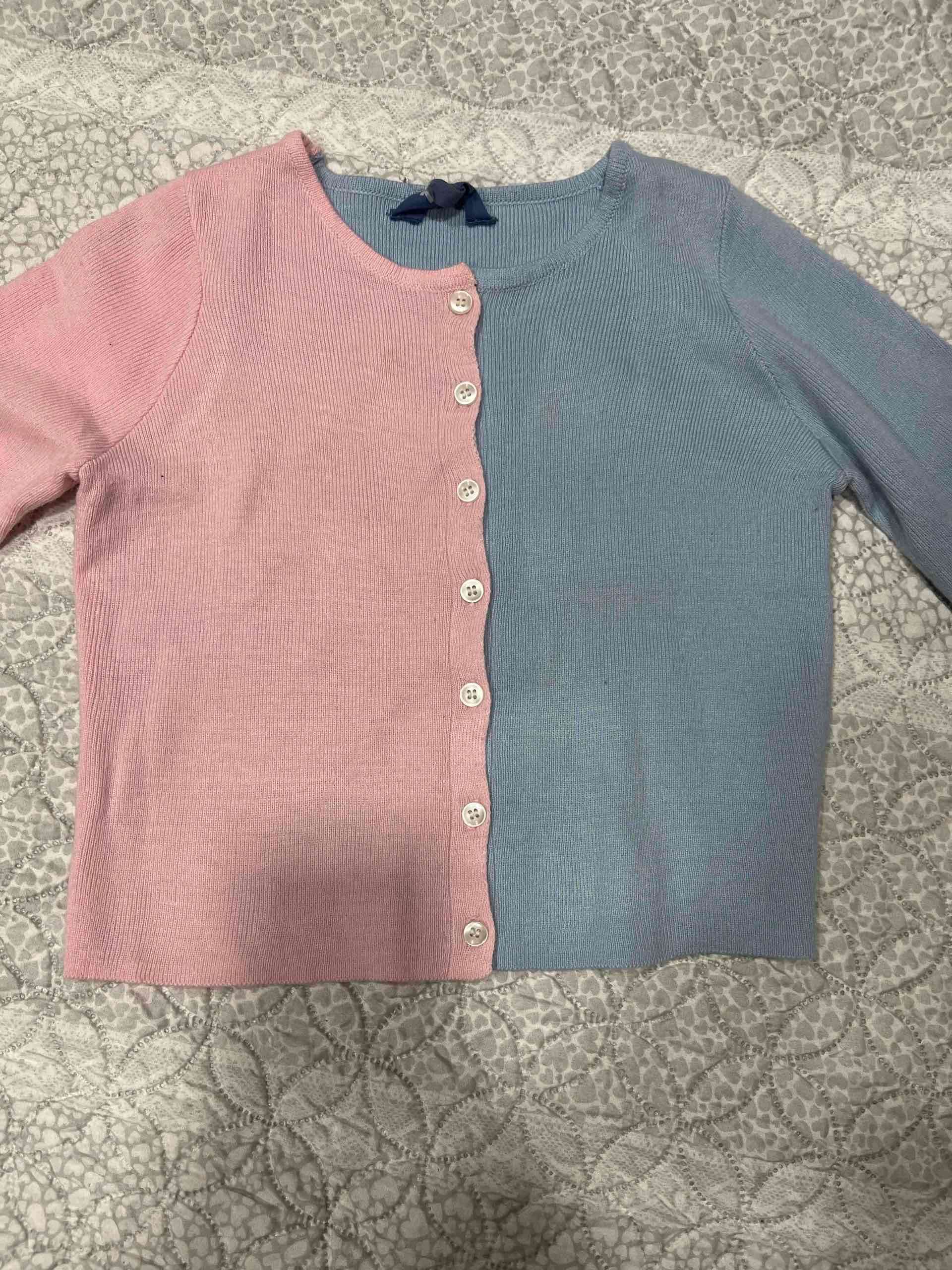 Cárdigan bicolor rosado y azul - miniatura 1