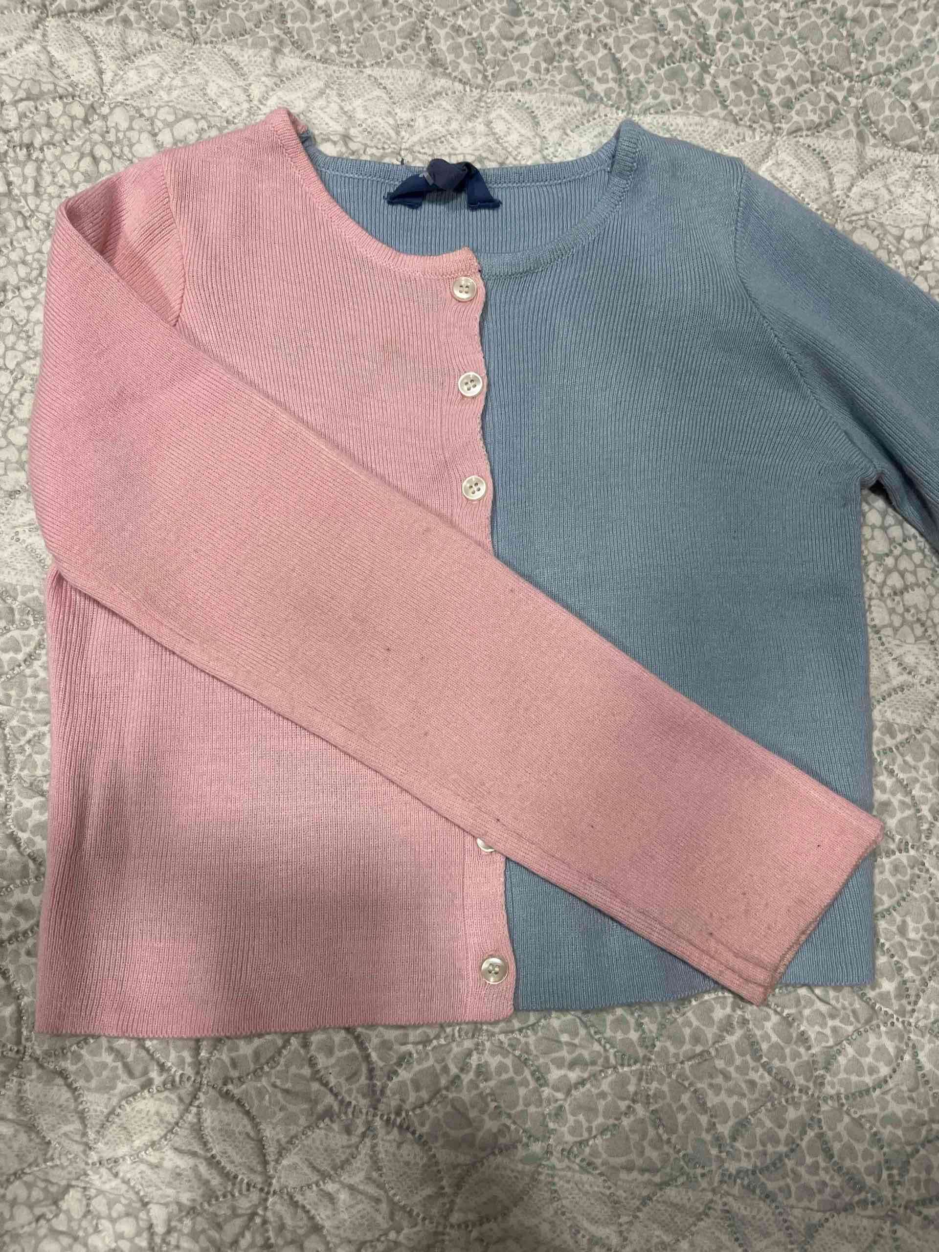 Cárdigan bicolor rosado y azul - miniatura 2