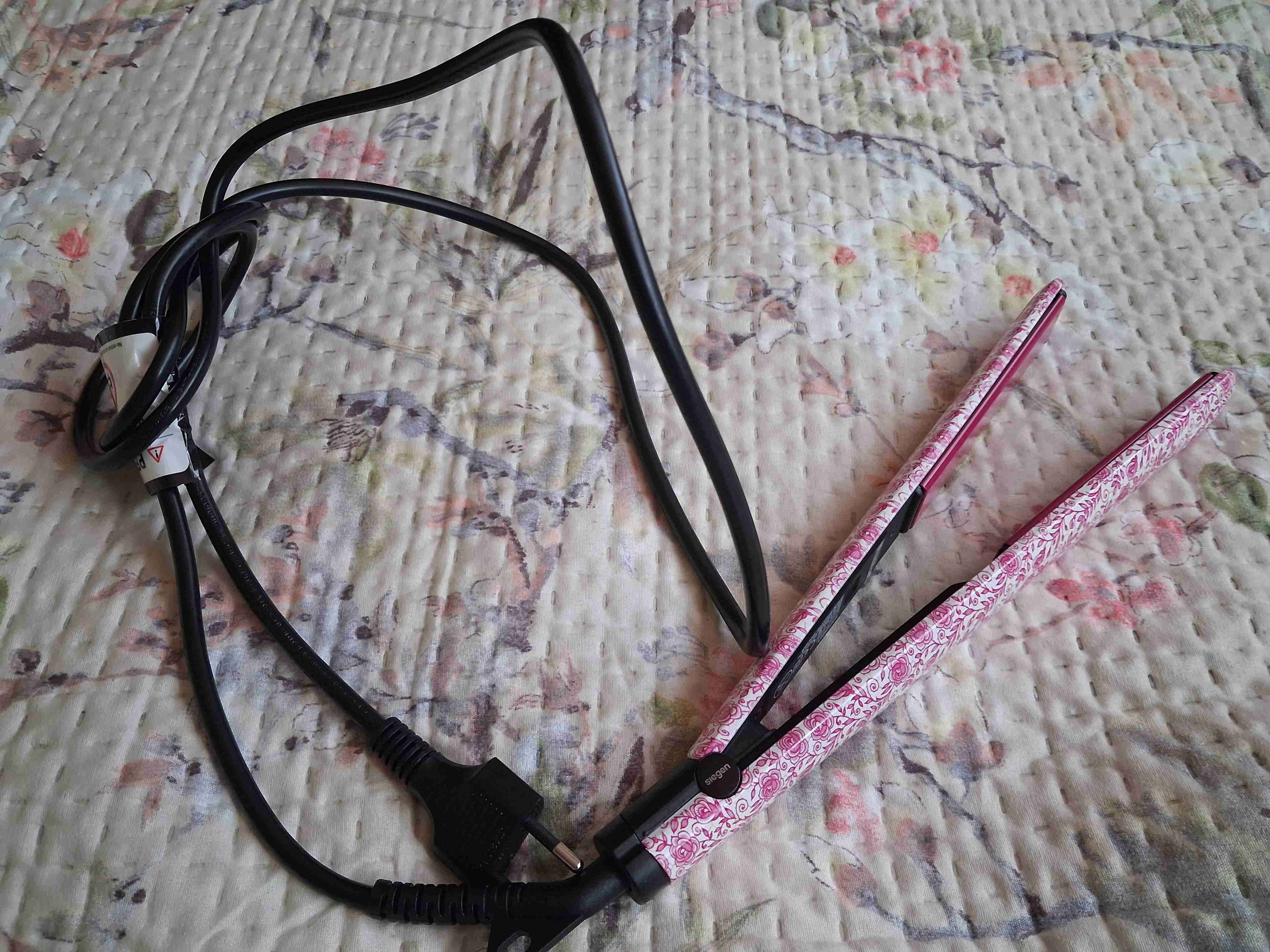 Plancha de pelo rosa floral - 2