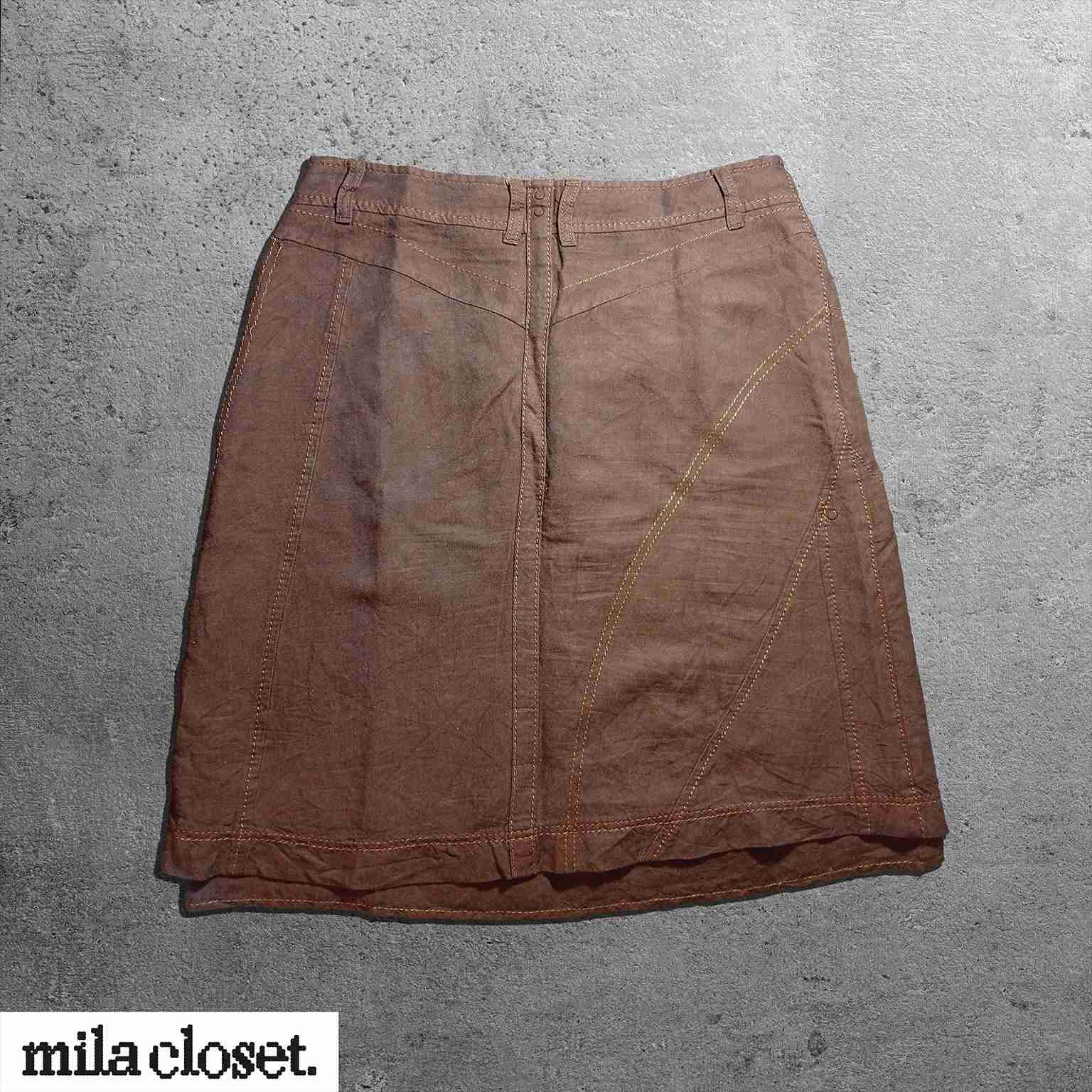 Falda Boho café con cordones - miniatura 3