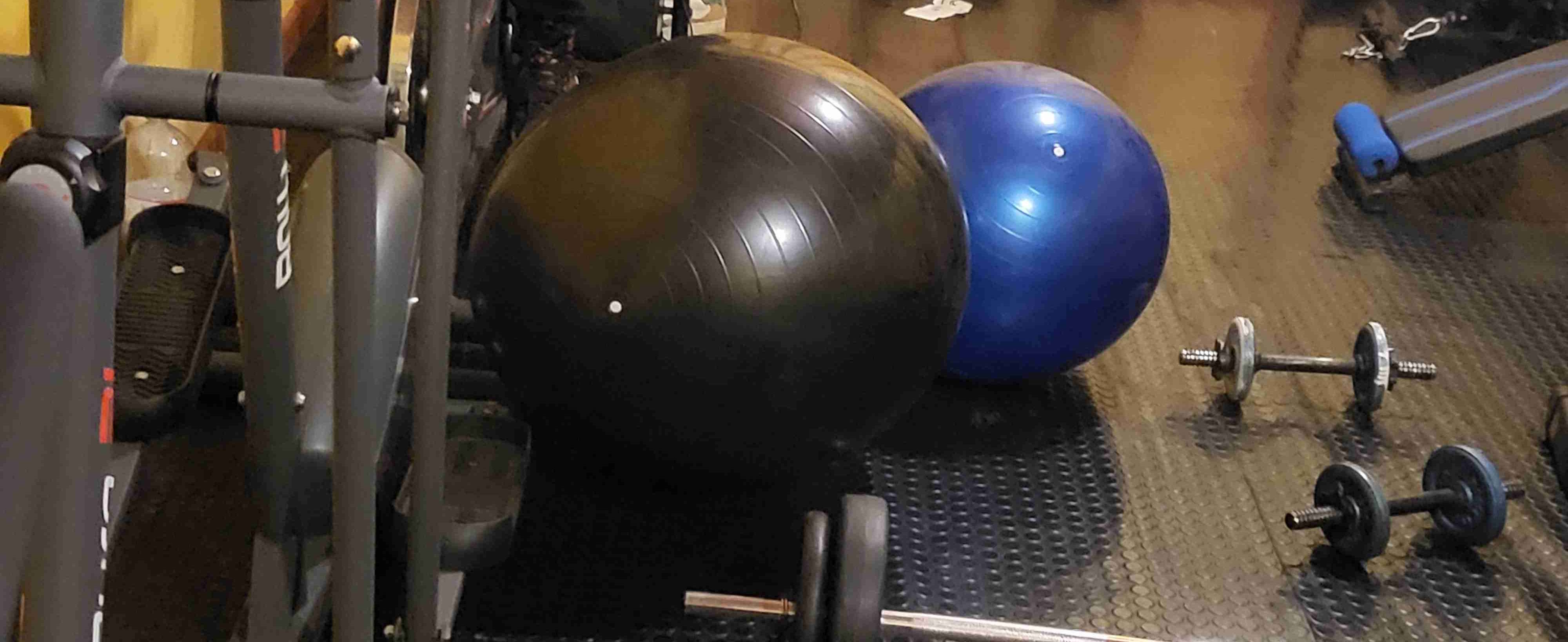 Pelotas de ejercicio azules y negras - miniatura 4