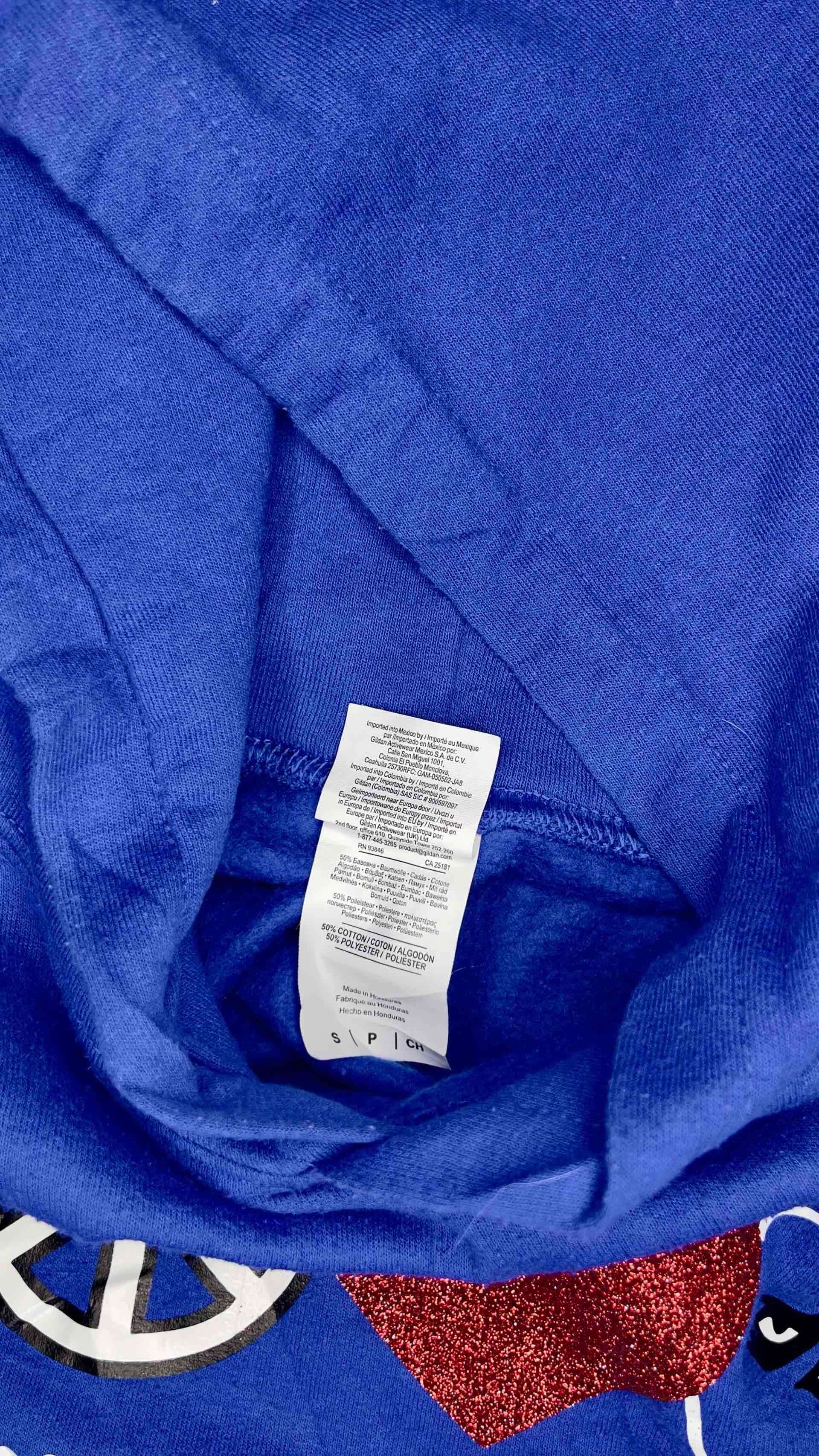 Polerón azul con capucha estampado - 2