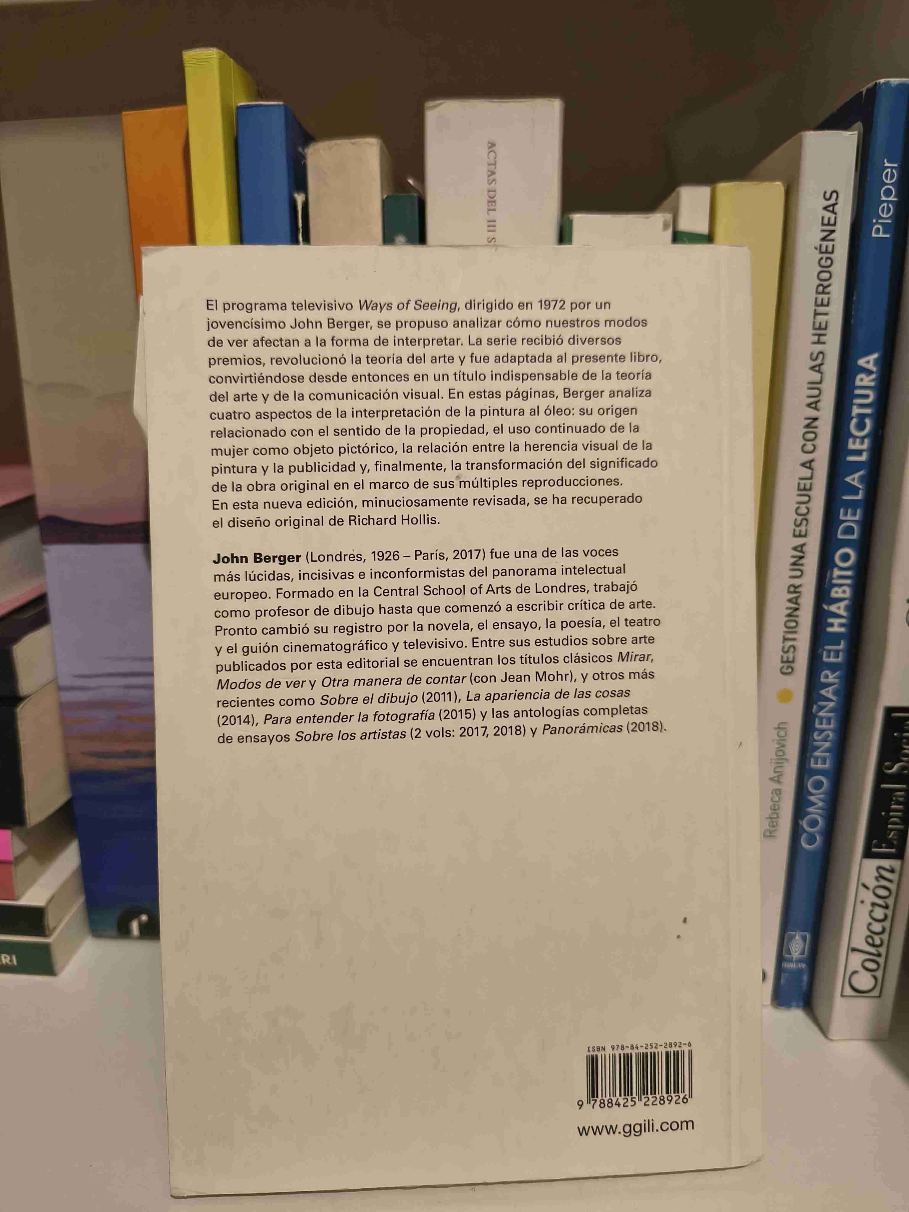 Libro 'Modos de ver' John Berger - 2