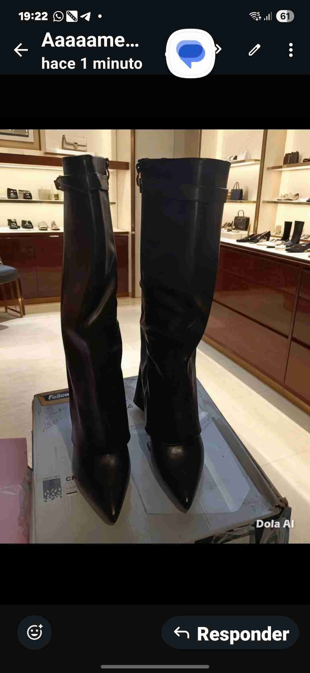 Botas de cuero negras altas - 3