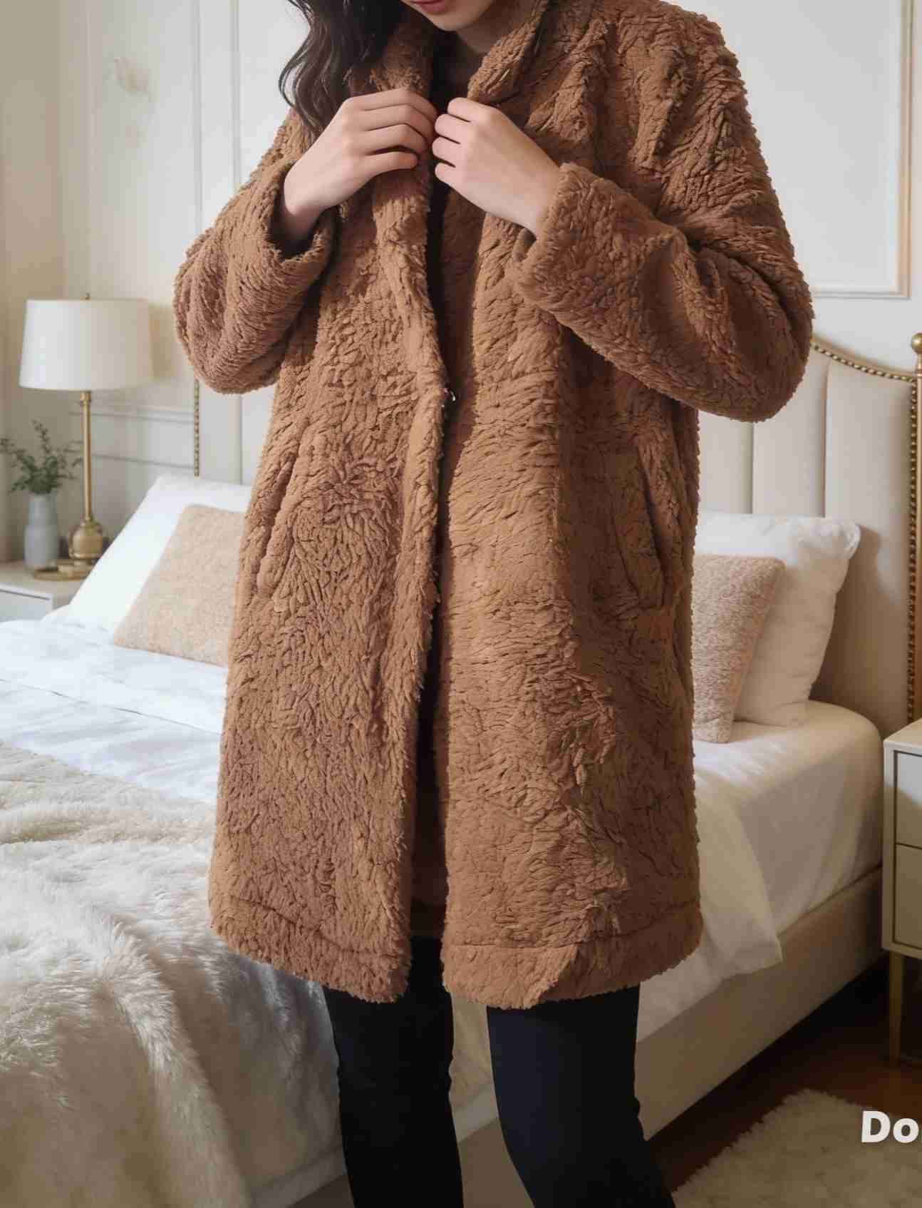 Abrigo de peluche marrón